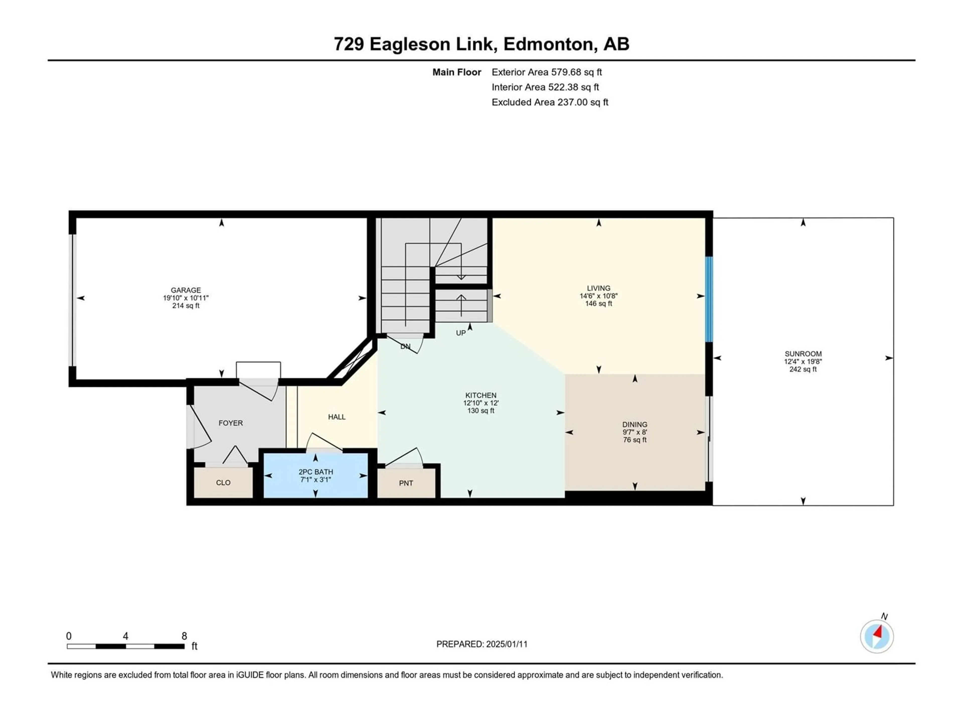 Floor plan for 729 Eagleson Cres NW, Edmonton Alberta T6M0V3