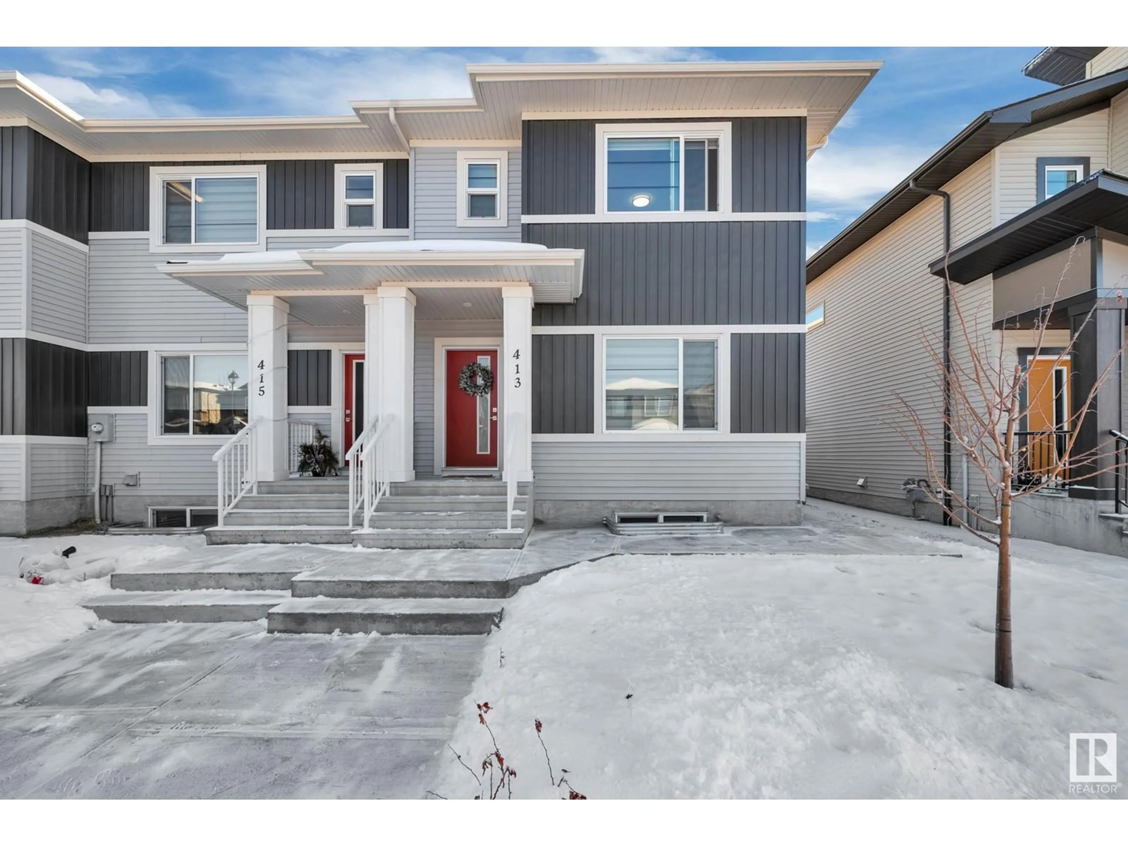 Home with vinyl exterior material, street for 413 Black Stone LI W, Leduc Alberta T9E1L8