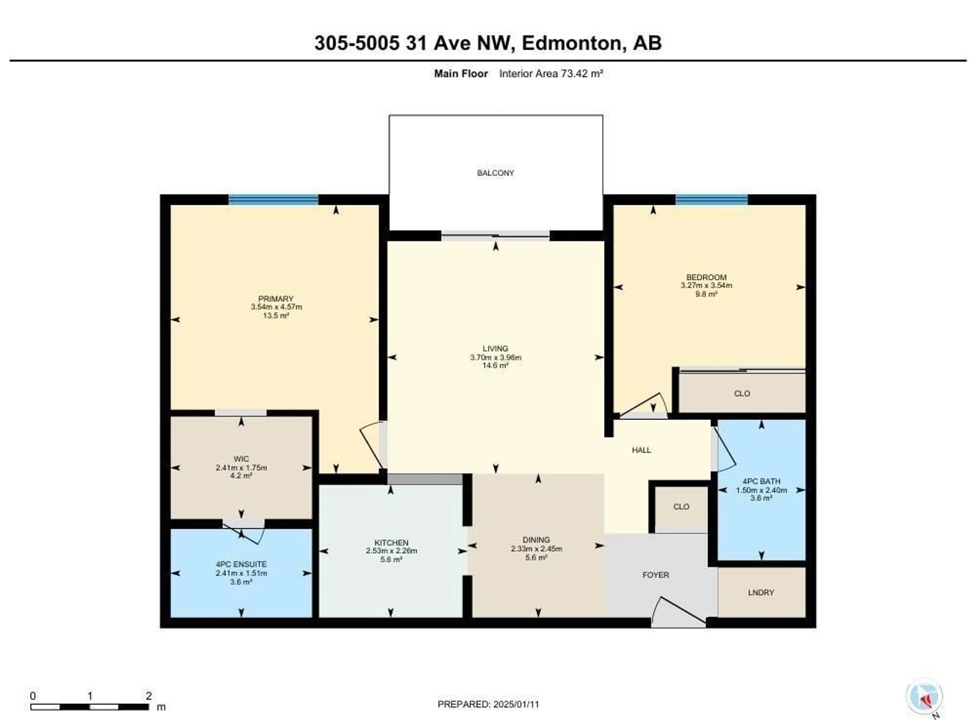 Floor plan for #305 5005 31 AV NW, Edmonton Alberta T6L6S6