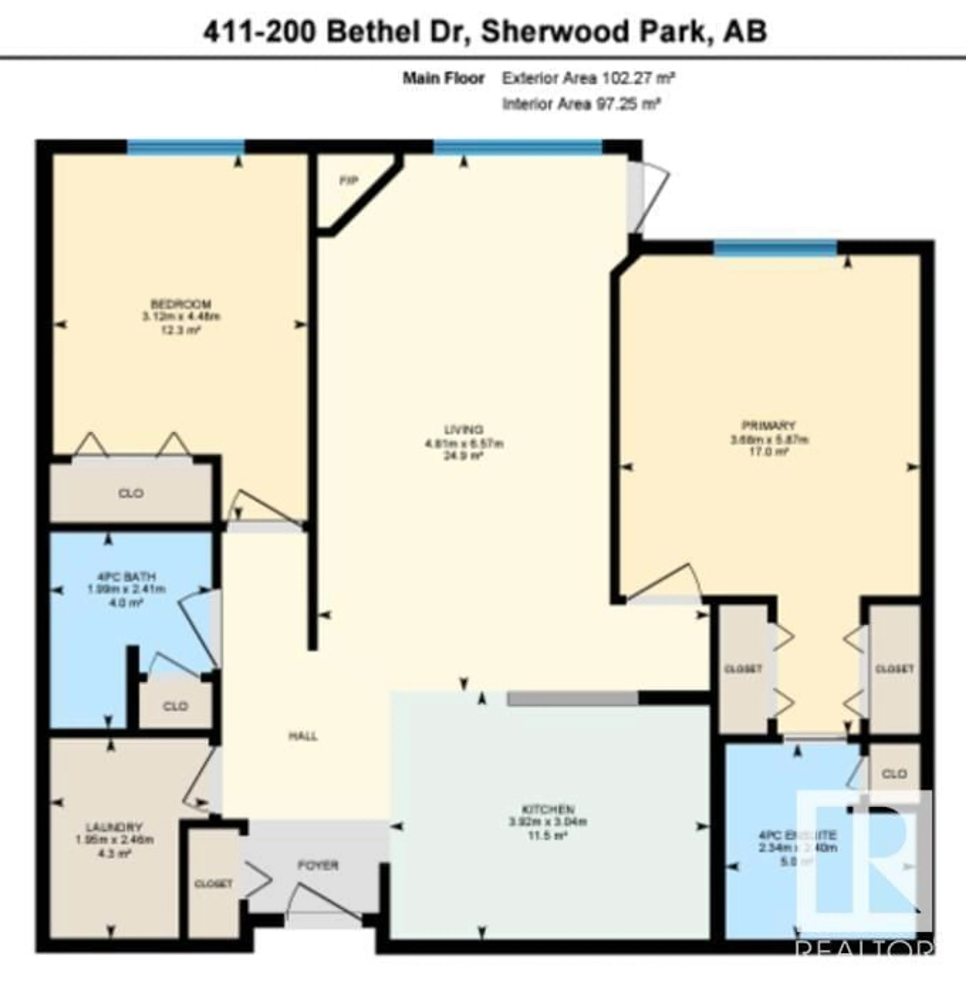 Floor plan for #411 200 BETHEL DR, Sherwood Park Alberta T8H2C5