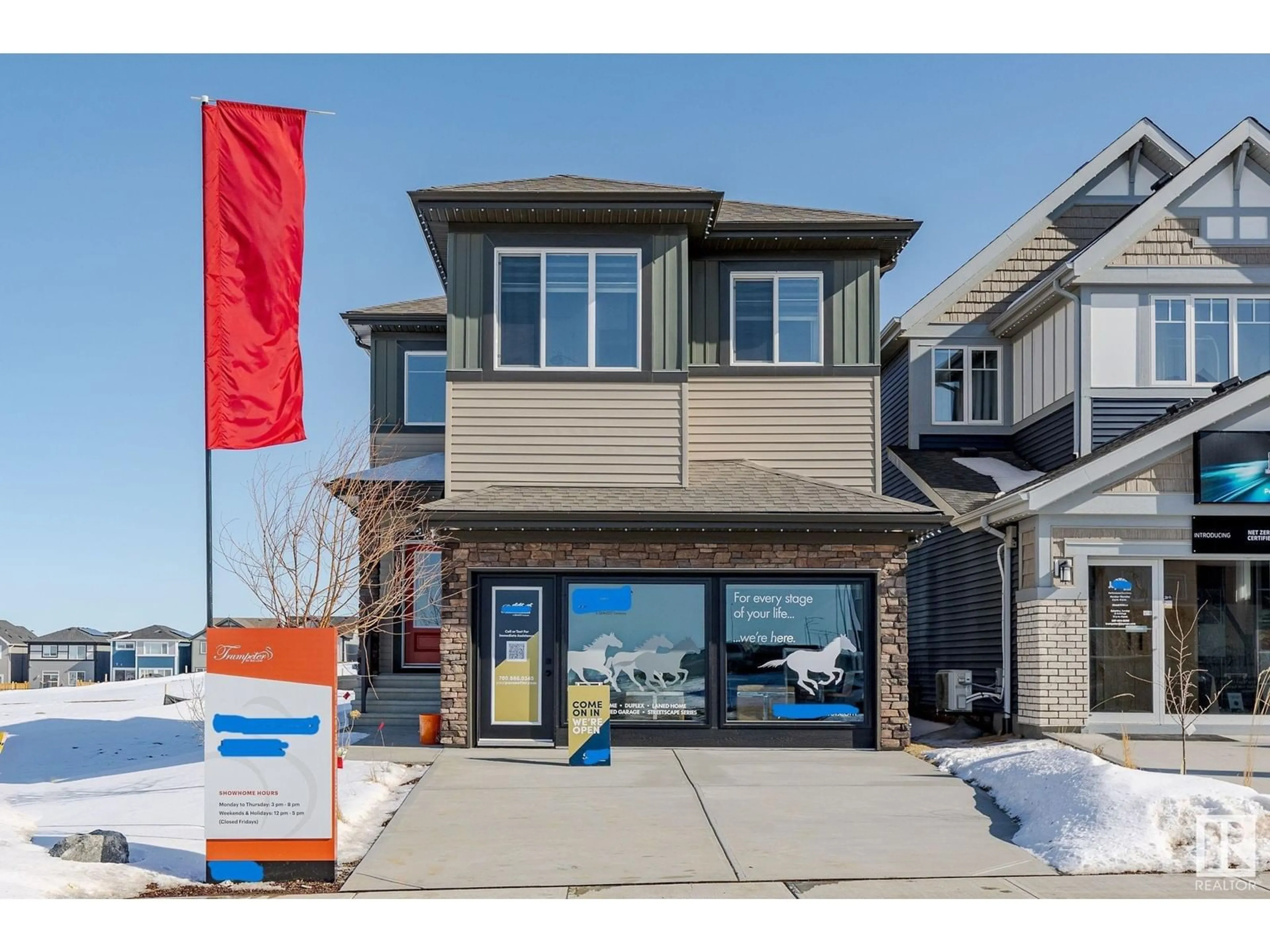Home with vinyl exterior material, street for NW - 12915 213 ST, Edmonton Alberta T5S0R9