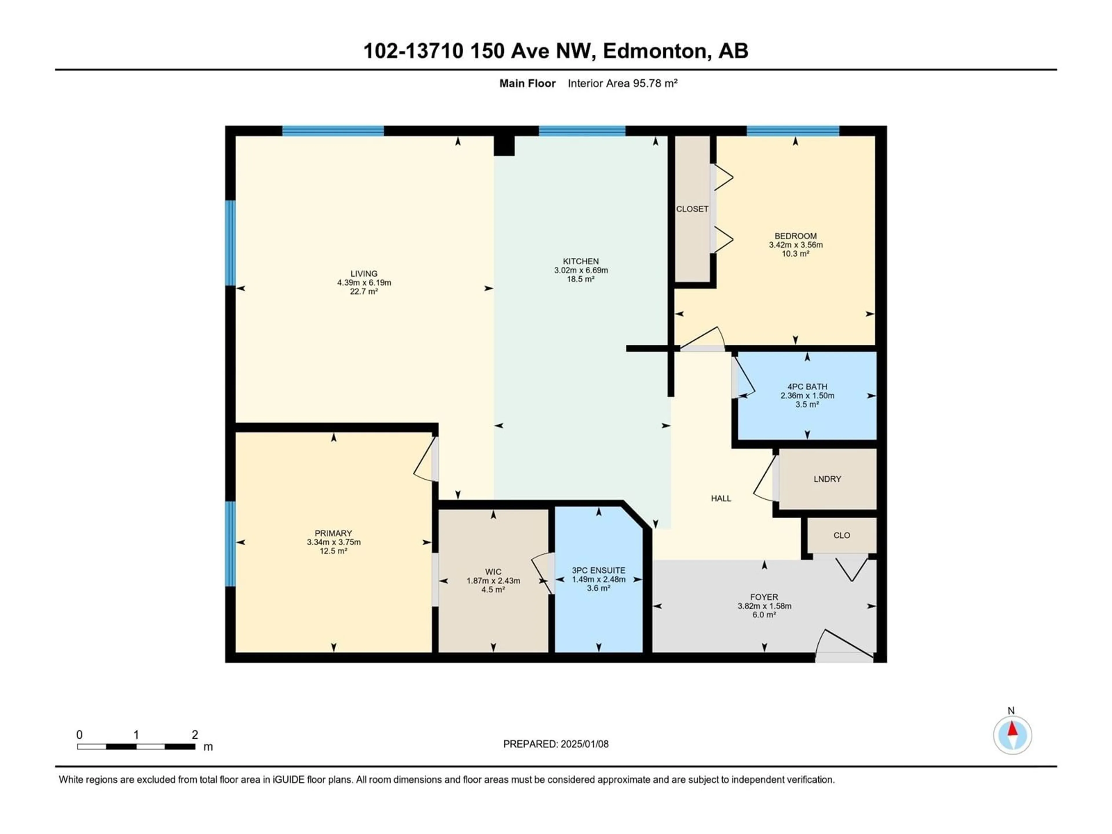 Floor plan for #102 13710 150 AV NW, Edmonton Alberta T6V0B2