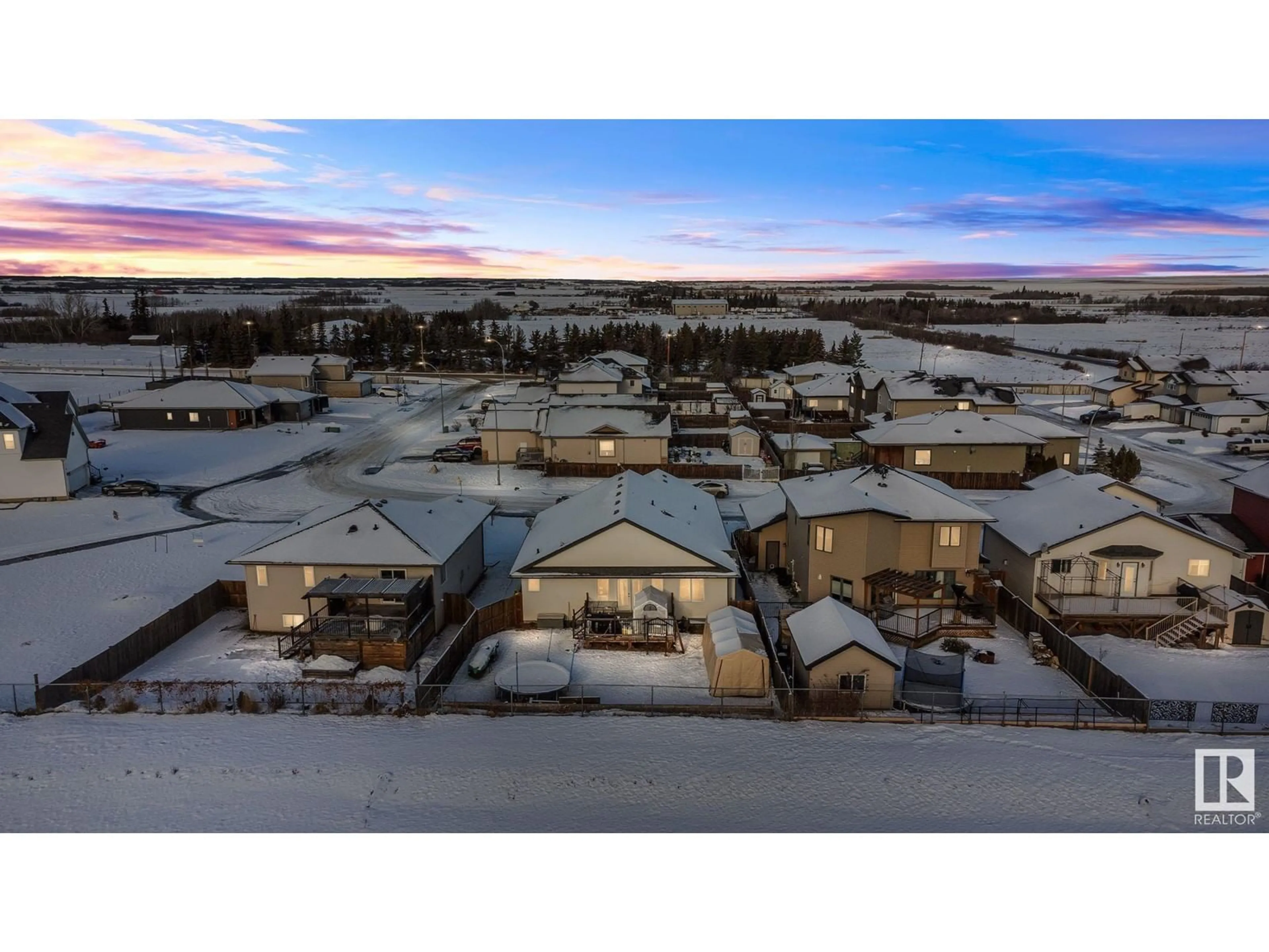 A pic from outside/outdoor area/front of a property/back of a property/a pic from drone, mountain view for 25 BEAVERHILL VIEW CR, Tofield Alberta T0B4J0