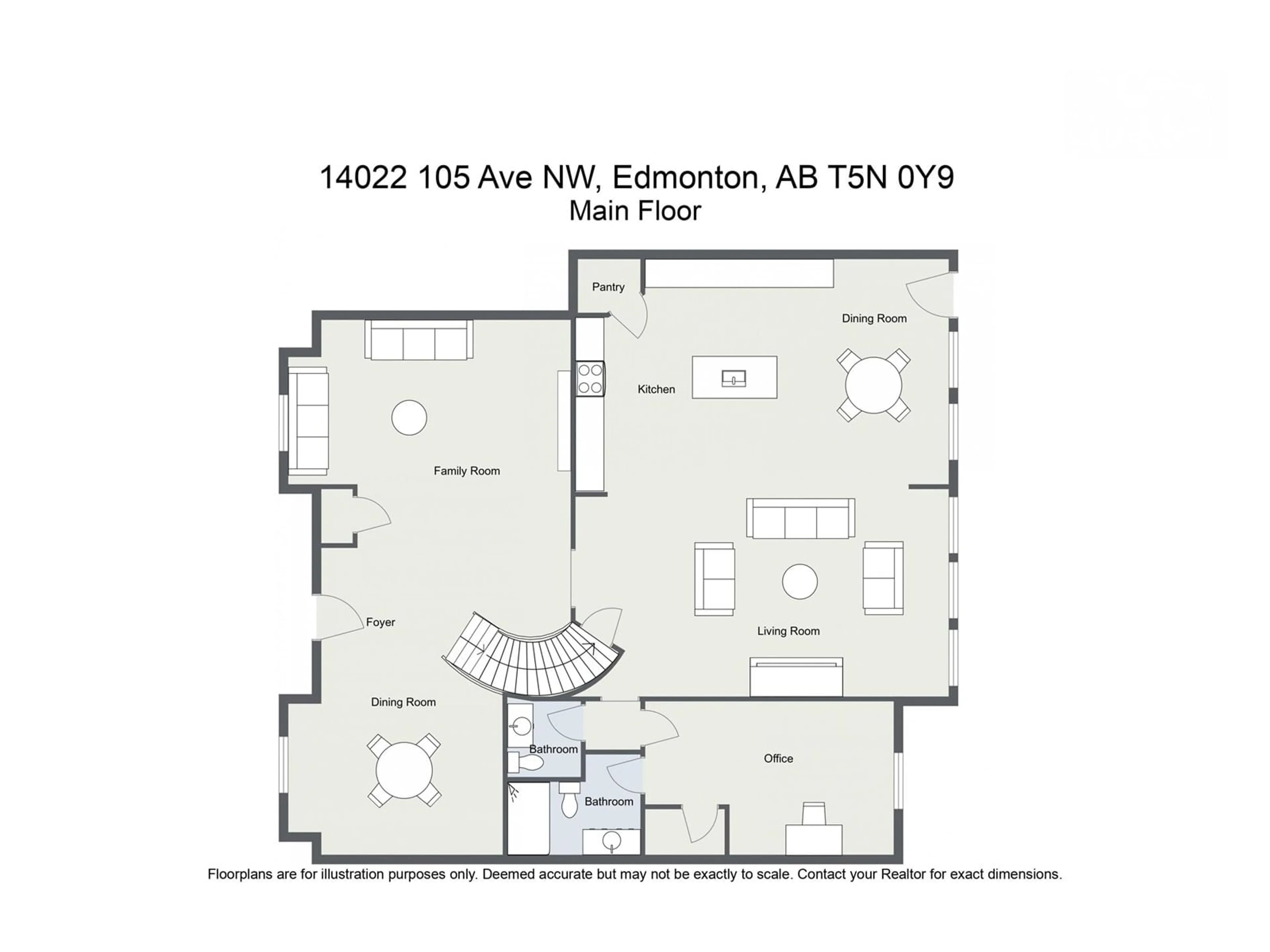 Floor plan for 14022 105 AV NW, Edmonton Alberta T5N0Y9