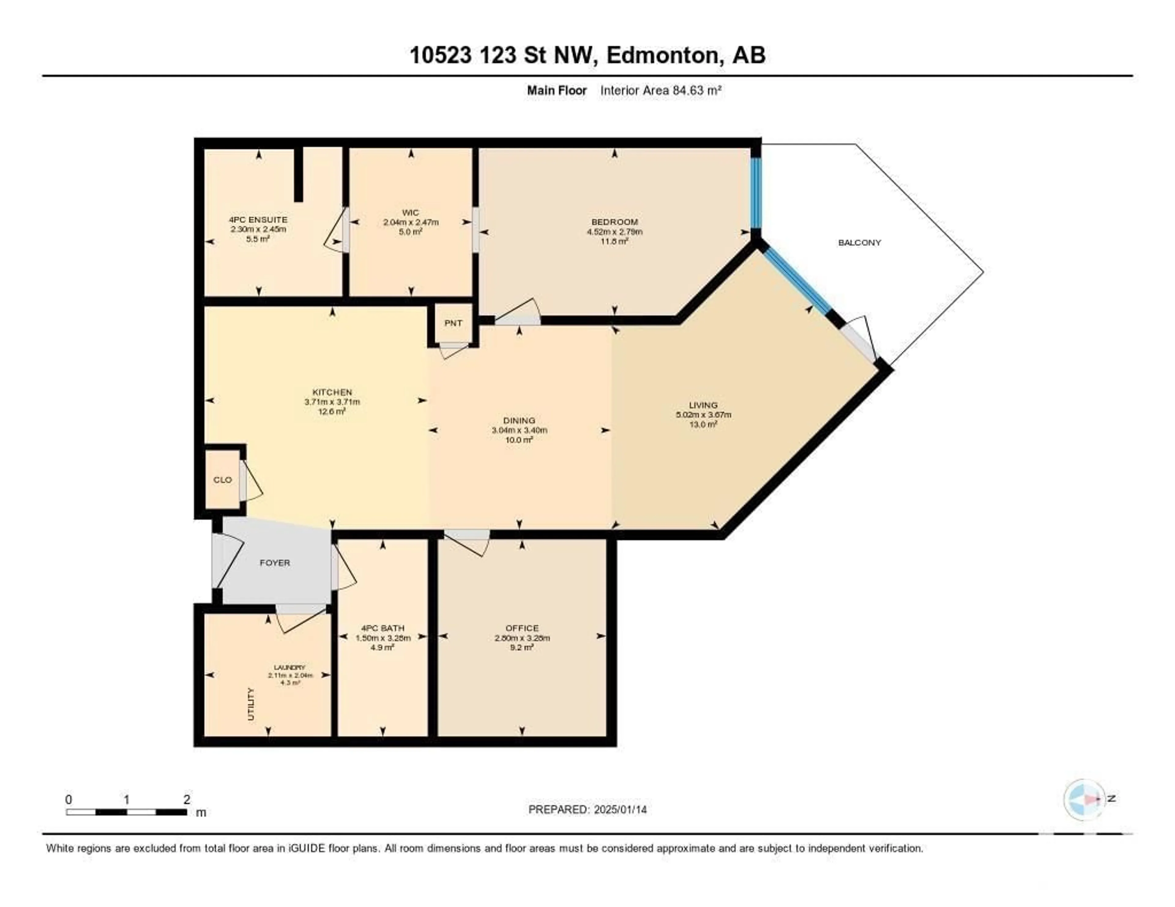 Floor plan for #315 10523 123 ST NW, Edmonton Alberta T5N1N9