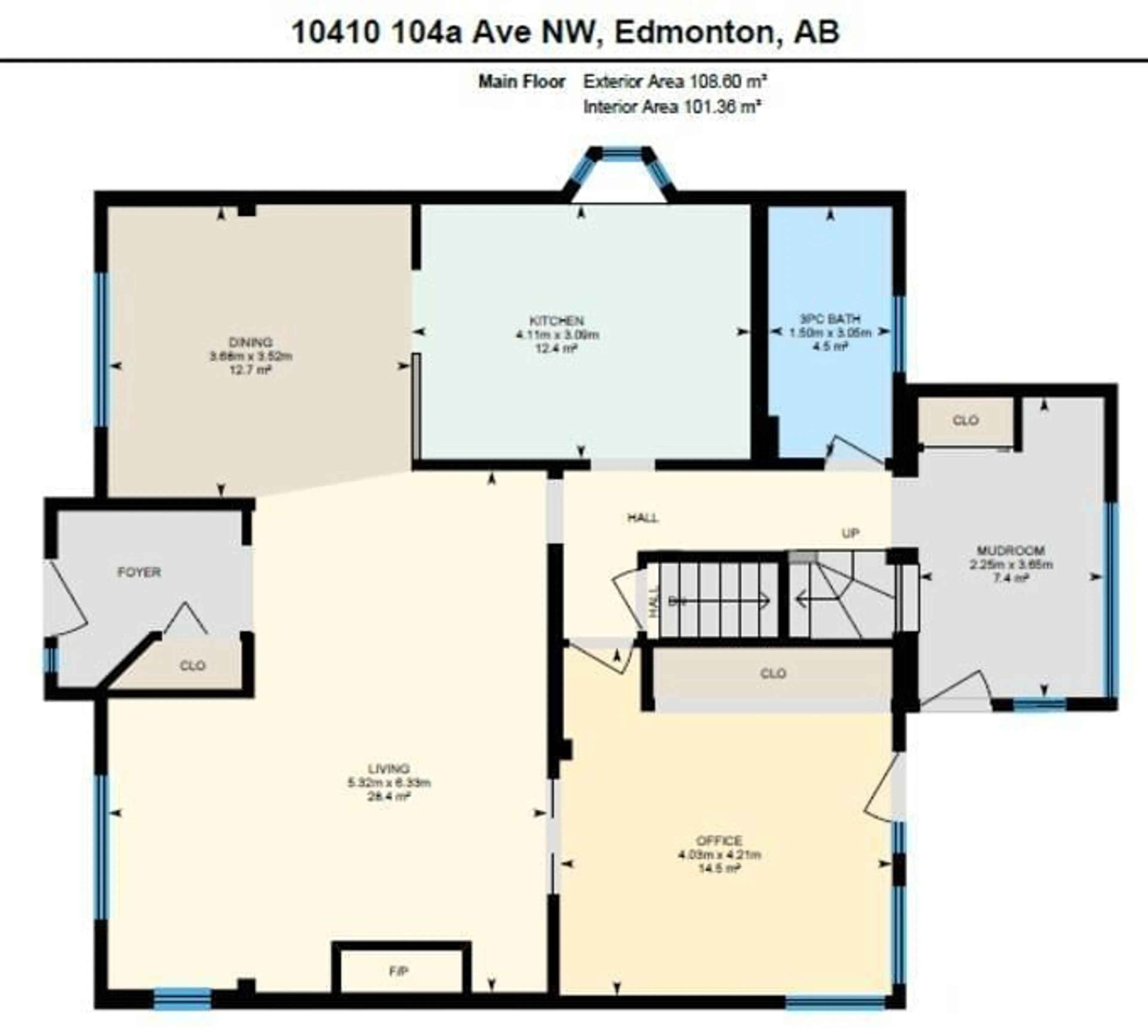 Floor plan for 14010 104A AV NW, Edmonton Alberta T5N0X9