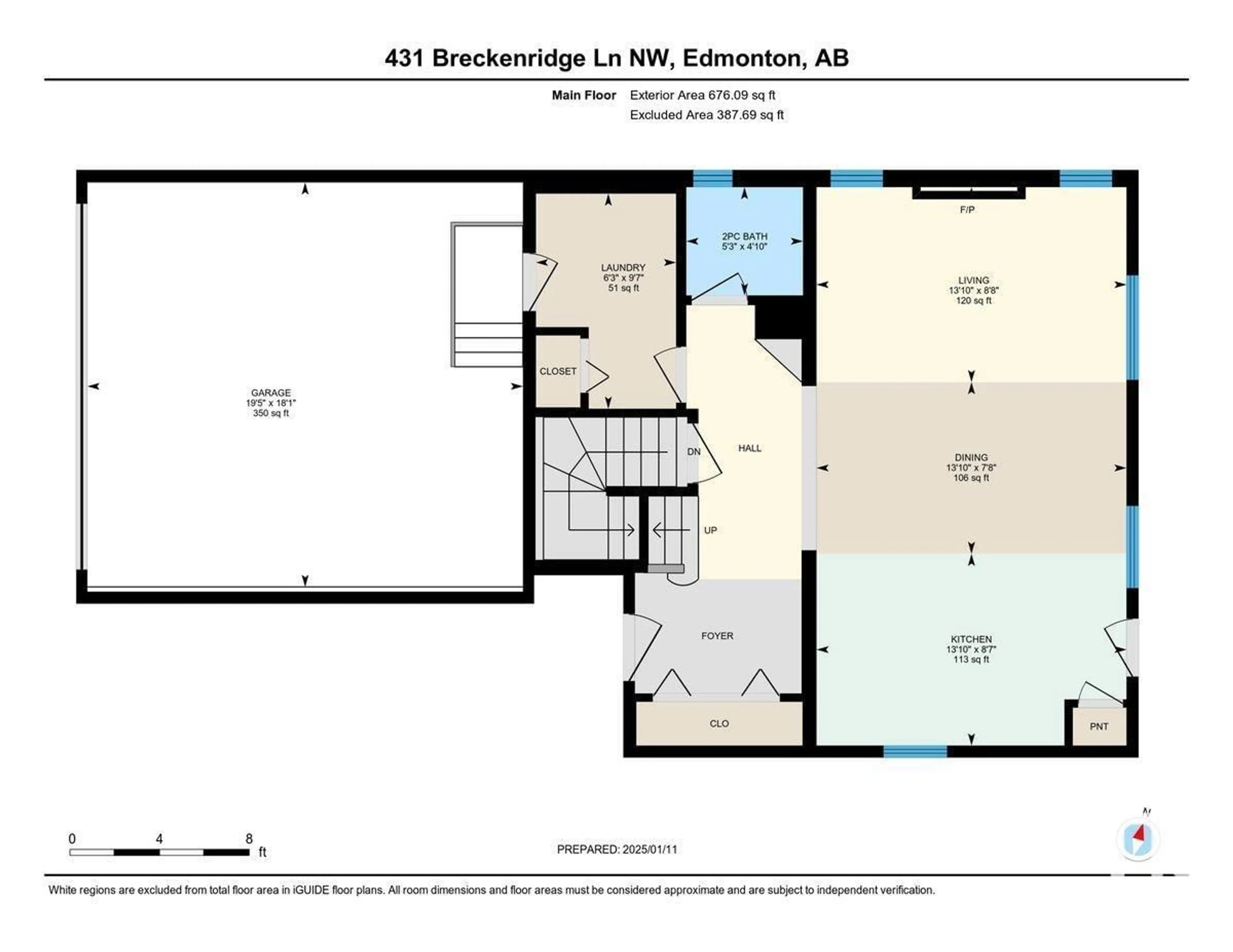 Floor plan for 431 Breckenridge Lane NW, Edmonton Alberta T5T6E2