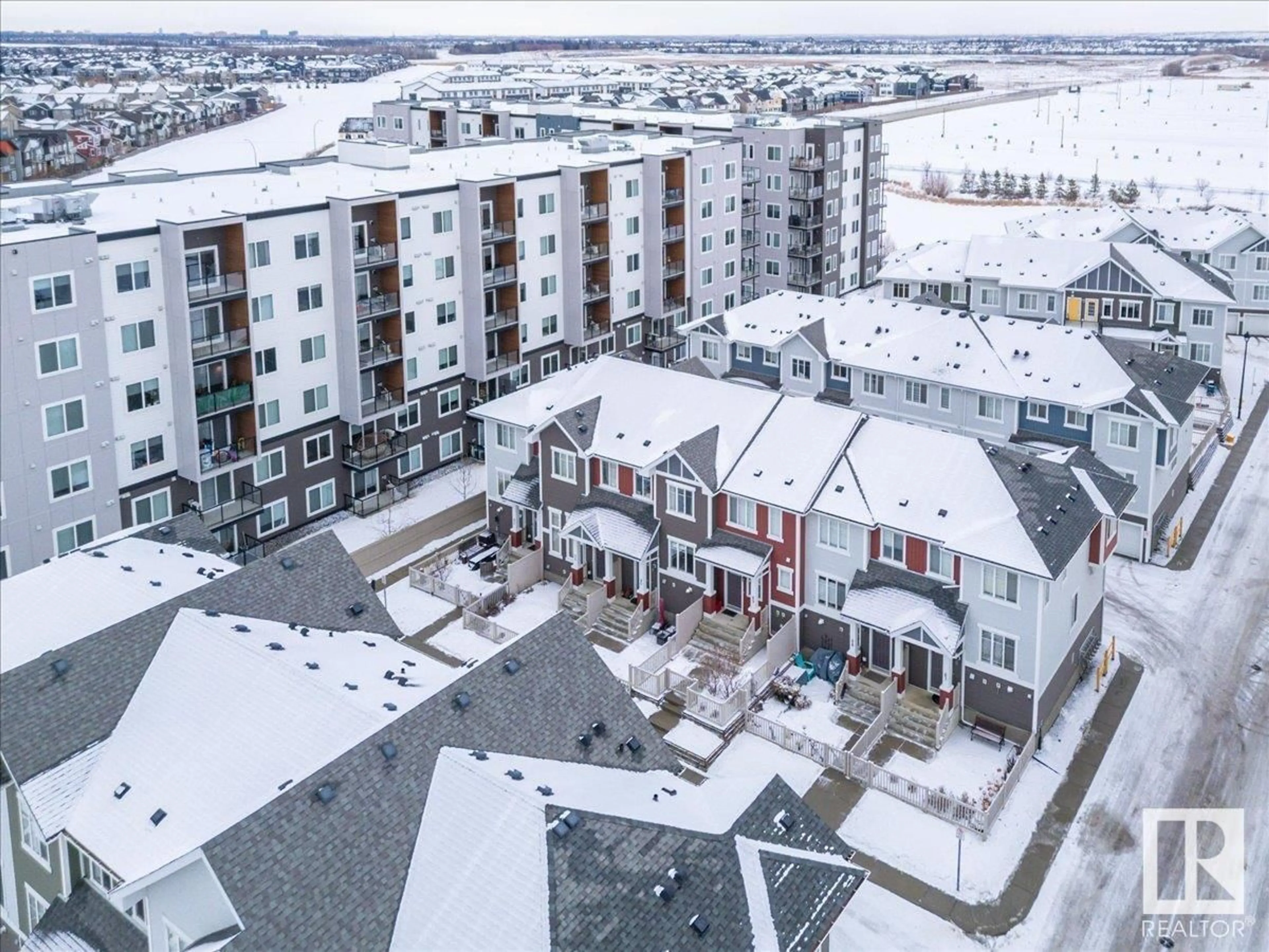 A pic from outside/outdoor area/front of a property/back of a property/a pic from drone, city buildings view from balcony for #90 2905 141 ST SW, Edmonton Alberta T6W3M4