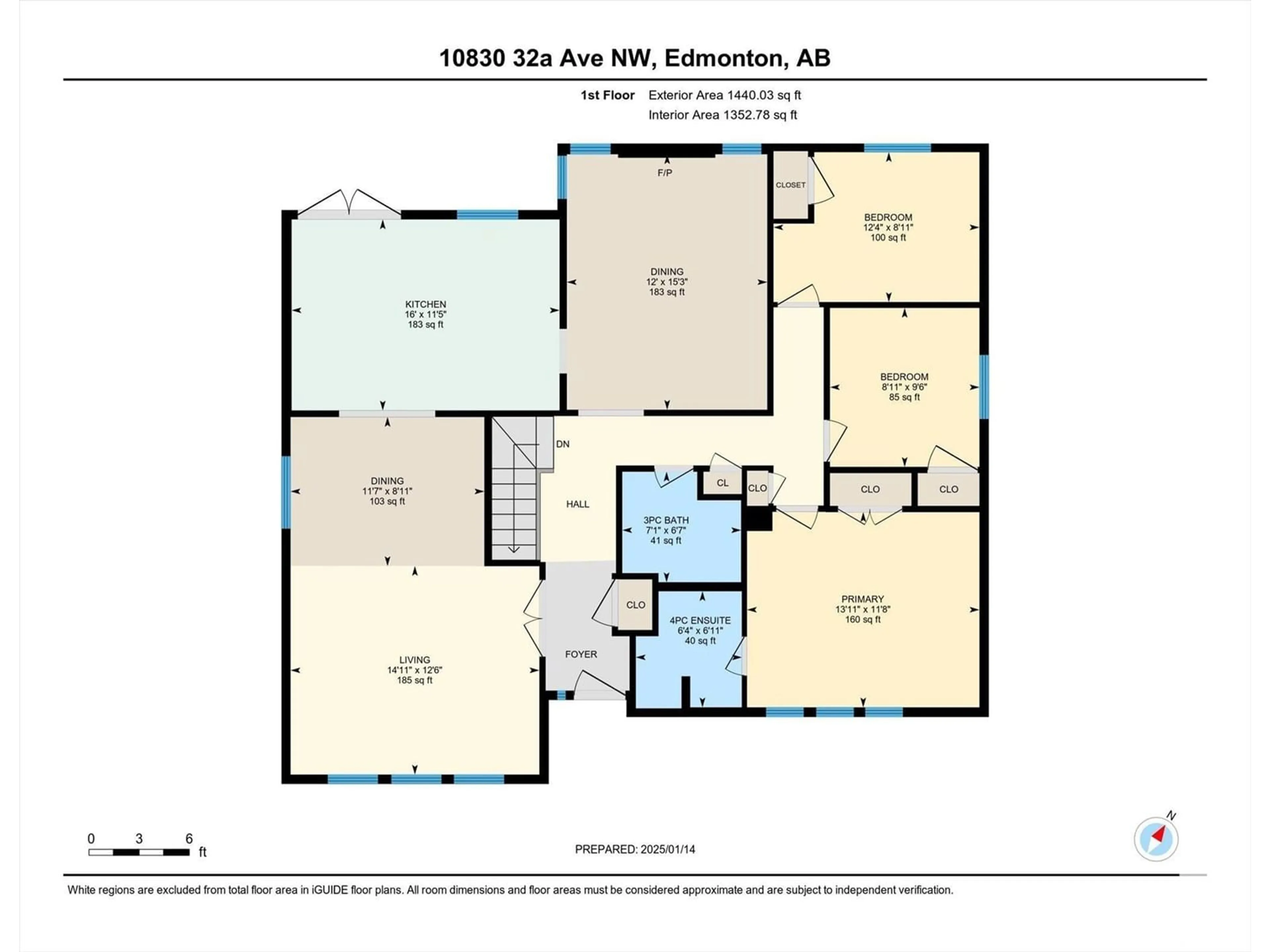 Floor plan for 10830 32A AV NW, Edmonton Alberta T6J3B9