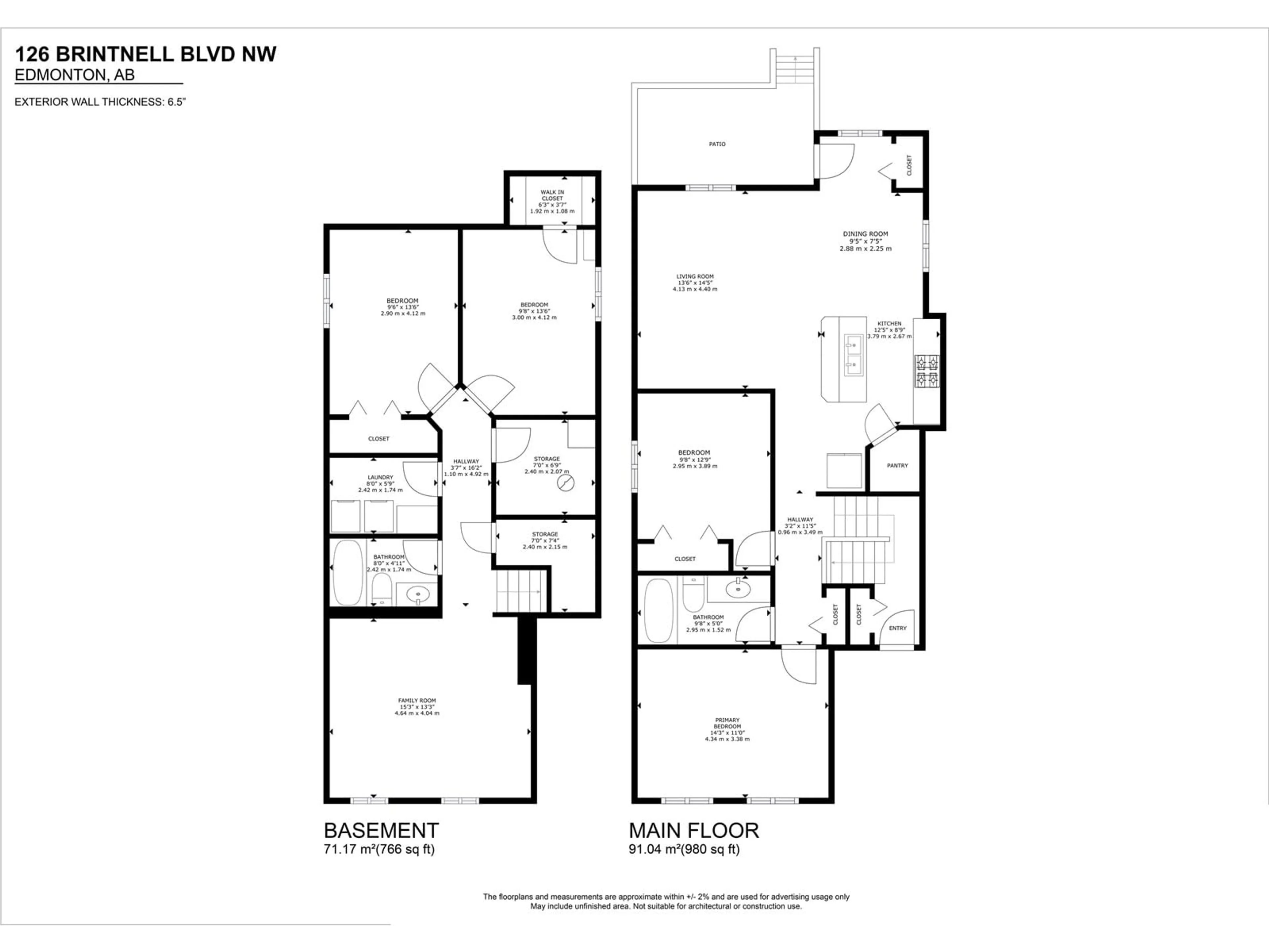 Floor plan for 126 BRINTNELL BV NW, Edmonton Alberta T5Y3L9