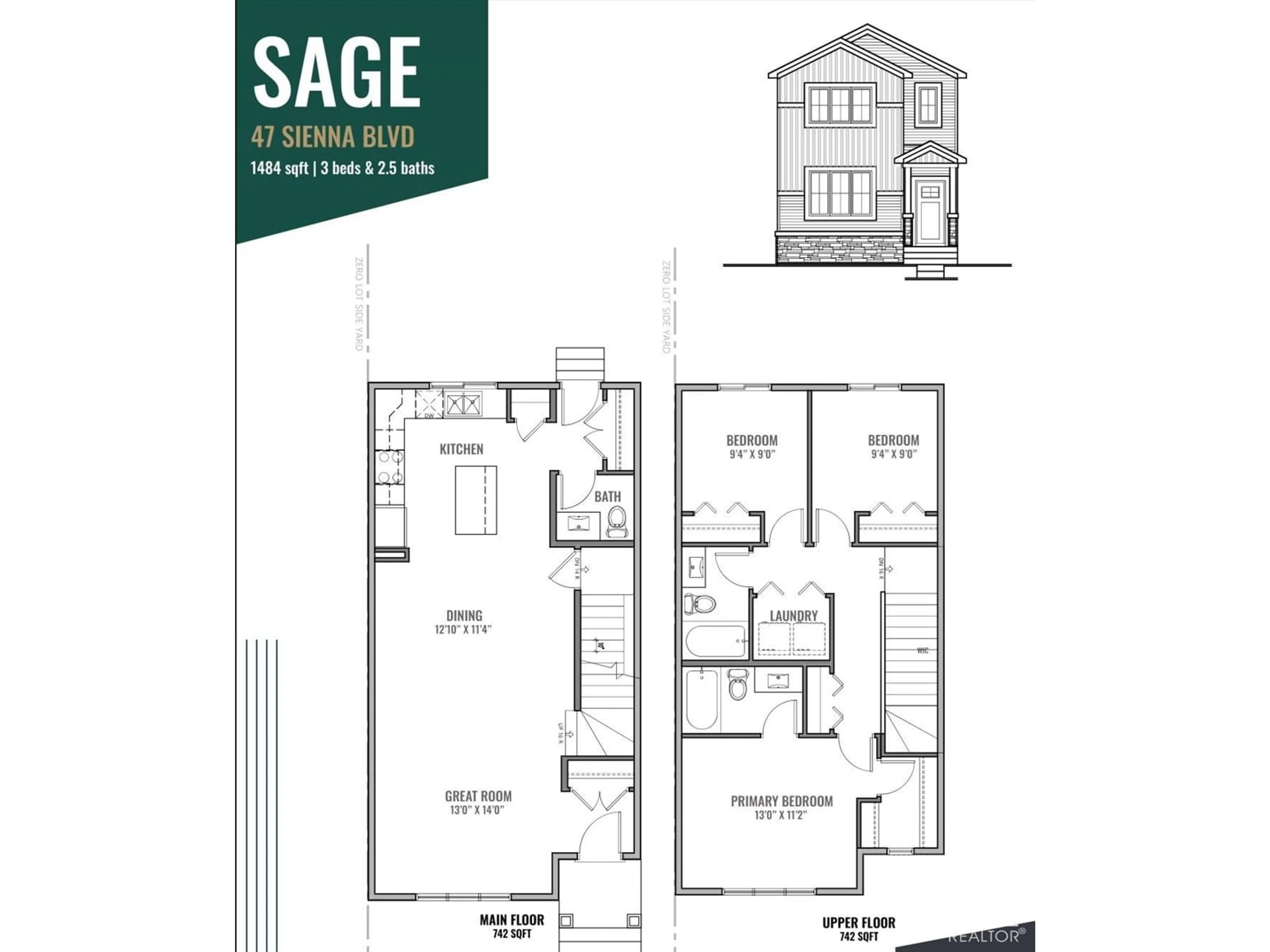 Floor plan for 47 SIENNA BV, Fort Saskatchewan Alberta T8L0W3