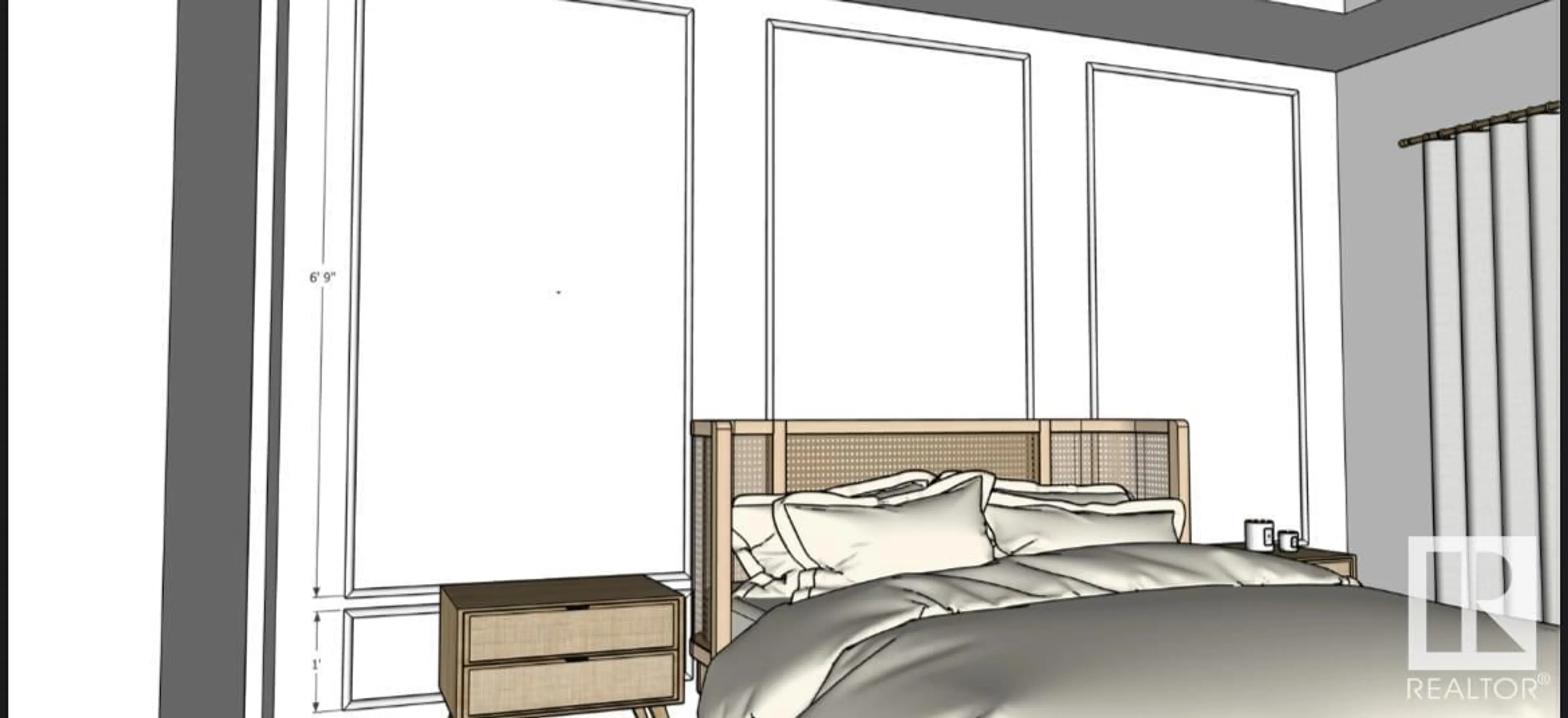 Bedroom with bed, wood/laminate floor for 47 SIENNA BV, Fort Saskatchewan Alberta T8L0W3