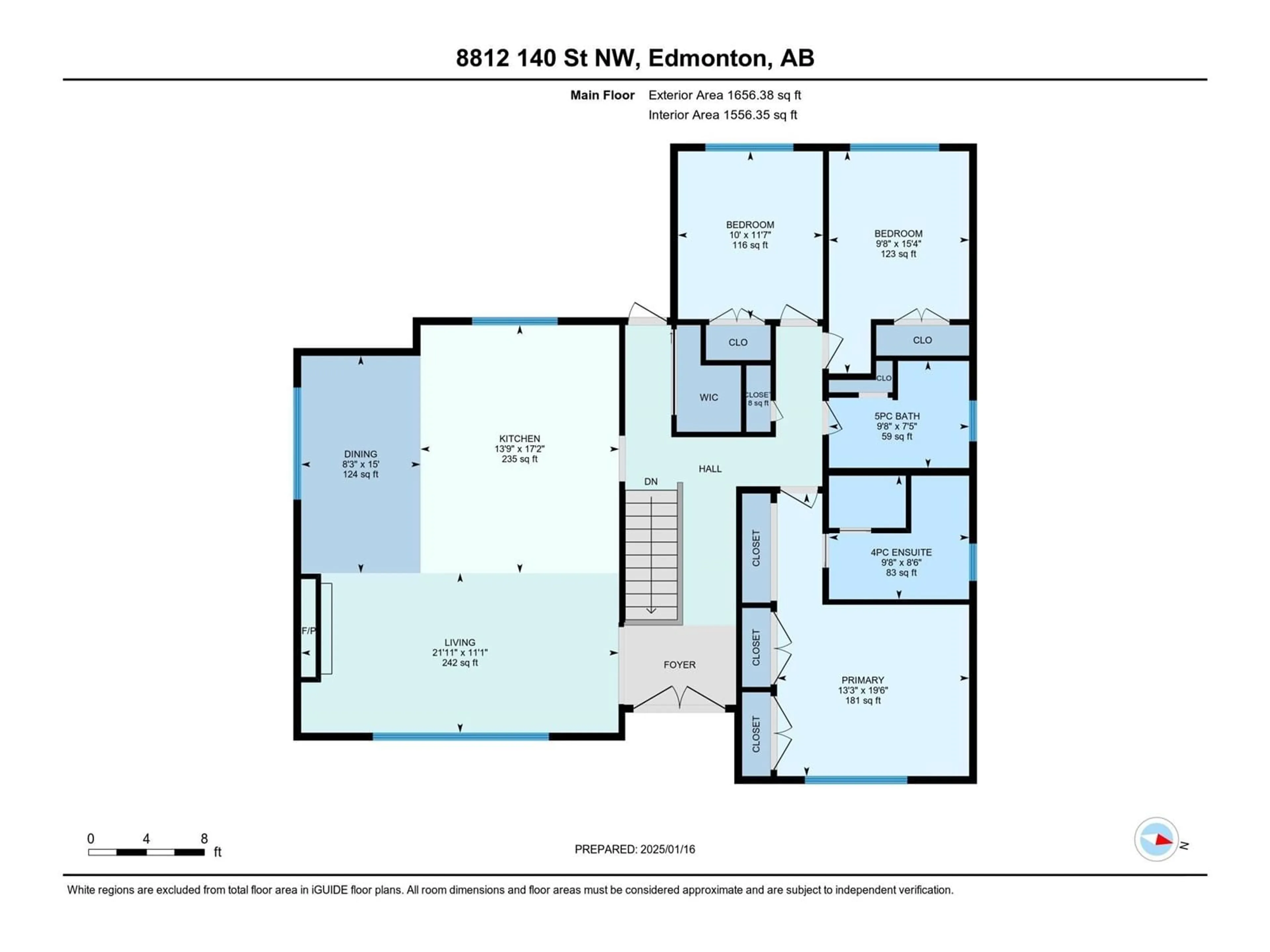 Floor plan for 8812 140 ST NW, Edmonton Alberta T5R0J2