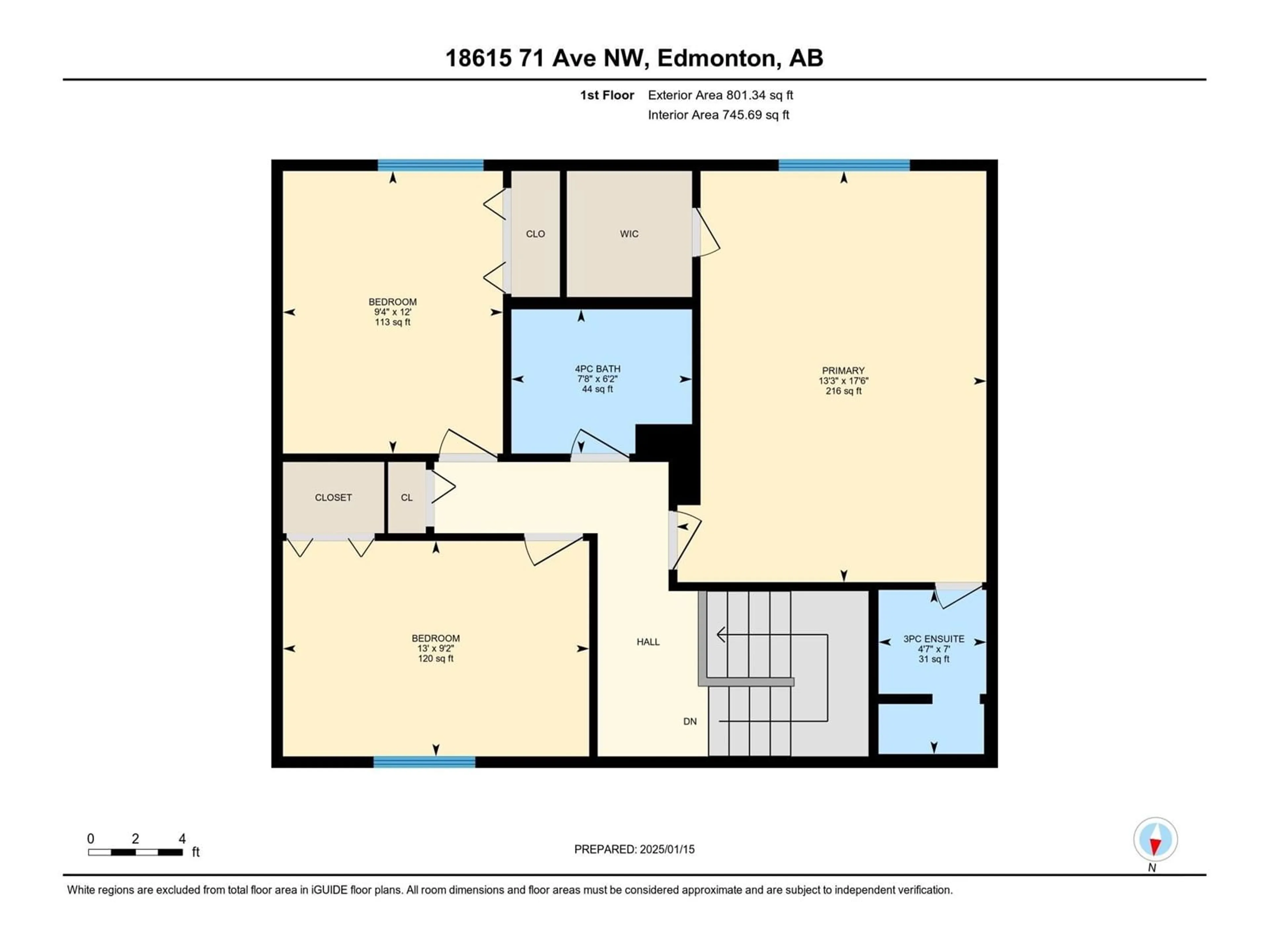 Floor plan for 18615 71 AV NW, Edmonton Alberta T5T2V9