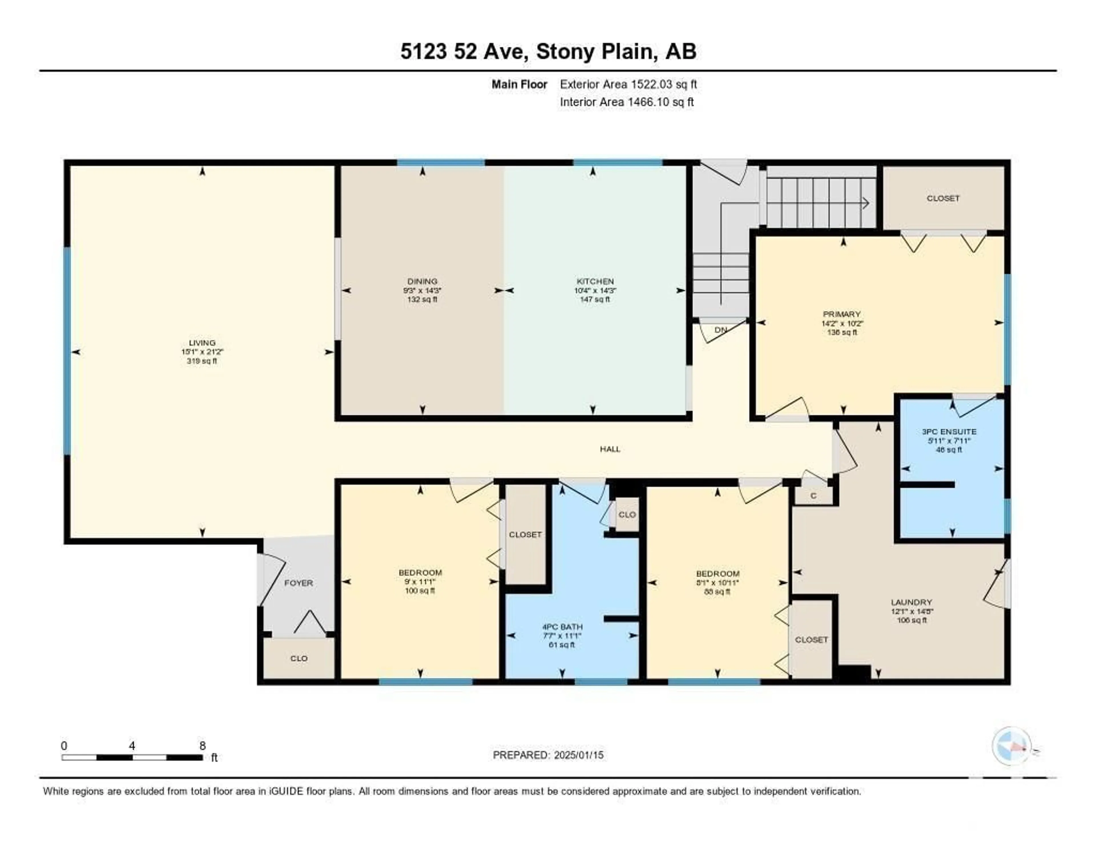 Floor plan for 5123 52 AV, Stony Plain Alberta T7Z1X2