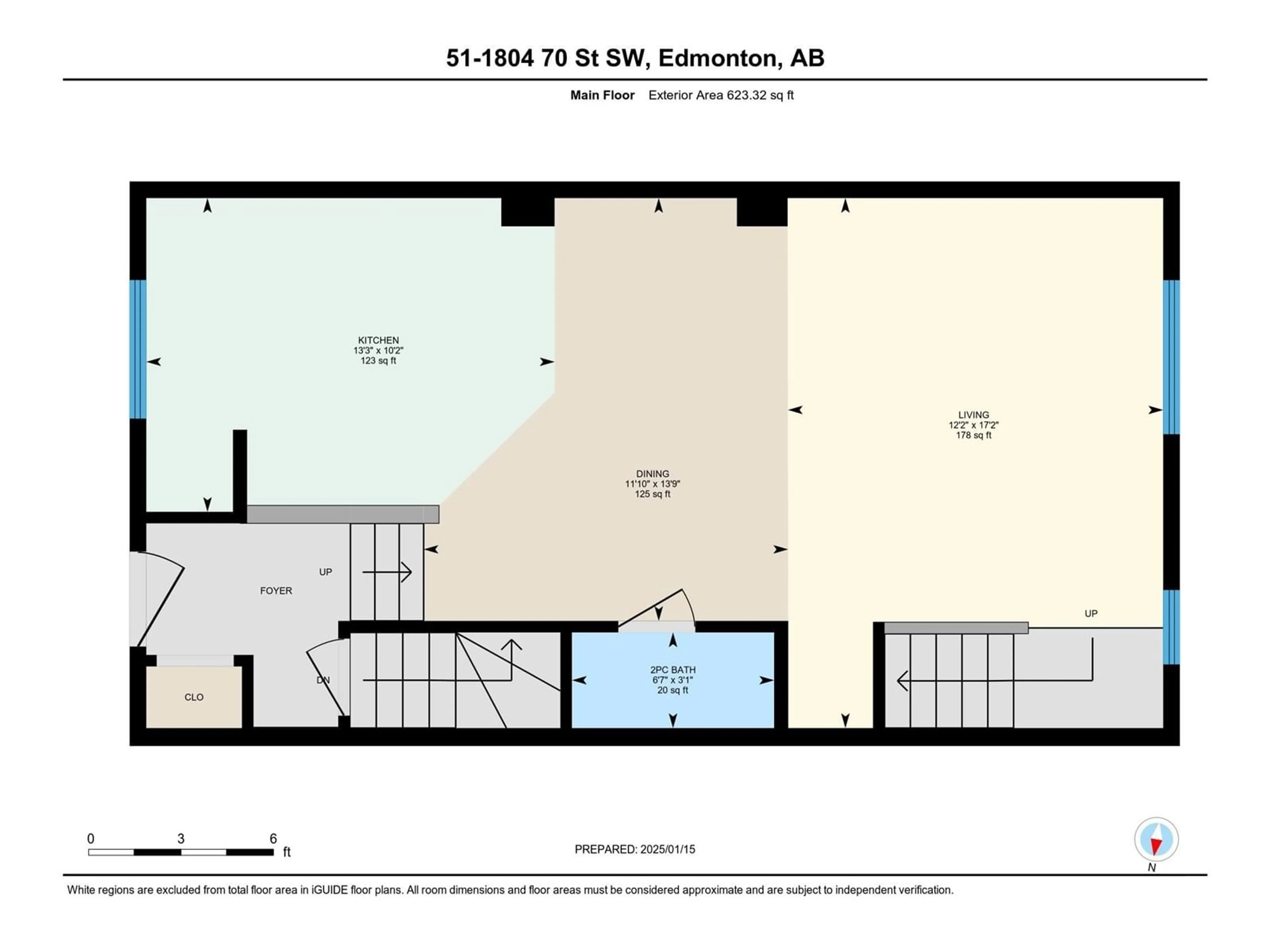 Floor plan for #51 1804 70 ST SW, Edmonton Alberta T6X0H4