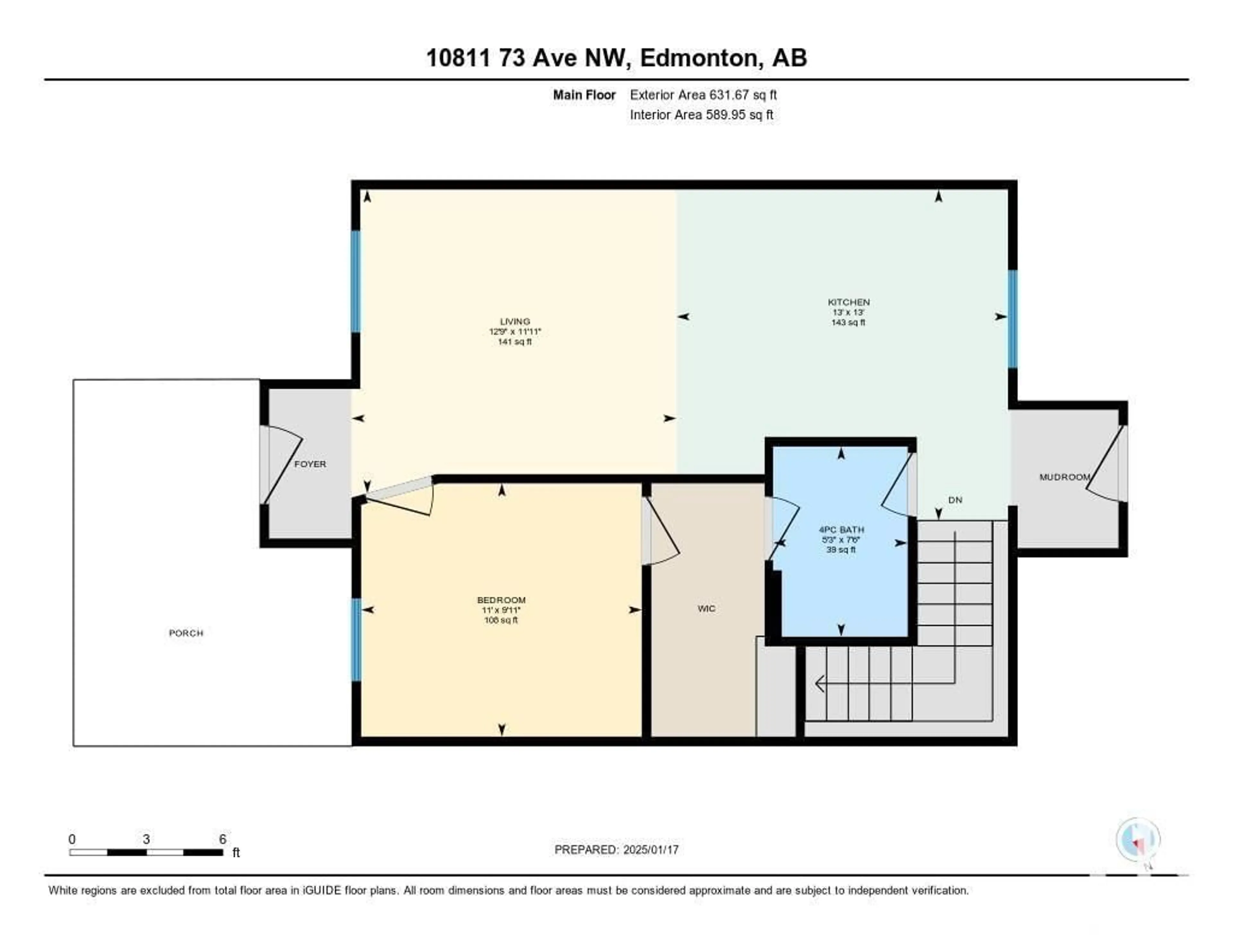 Floor plan for 10811 73 AV NW, Edmonton Alberta T6E1C8