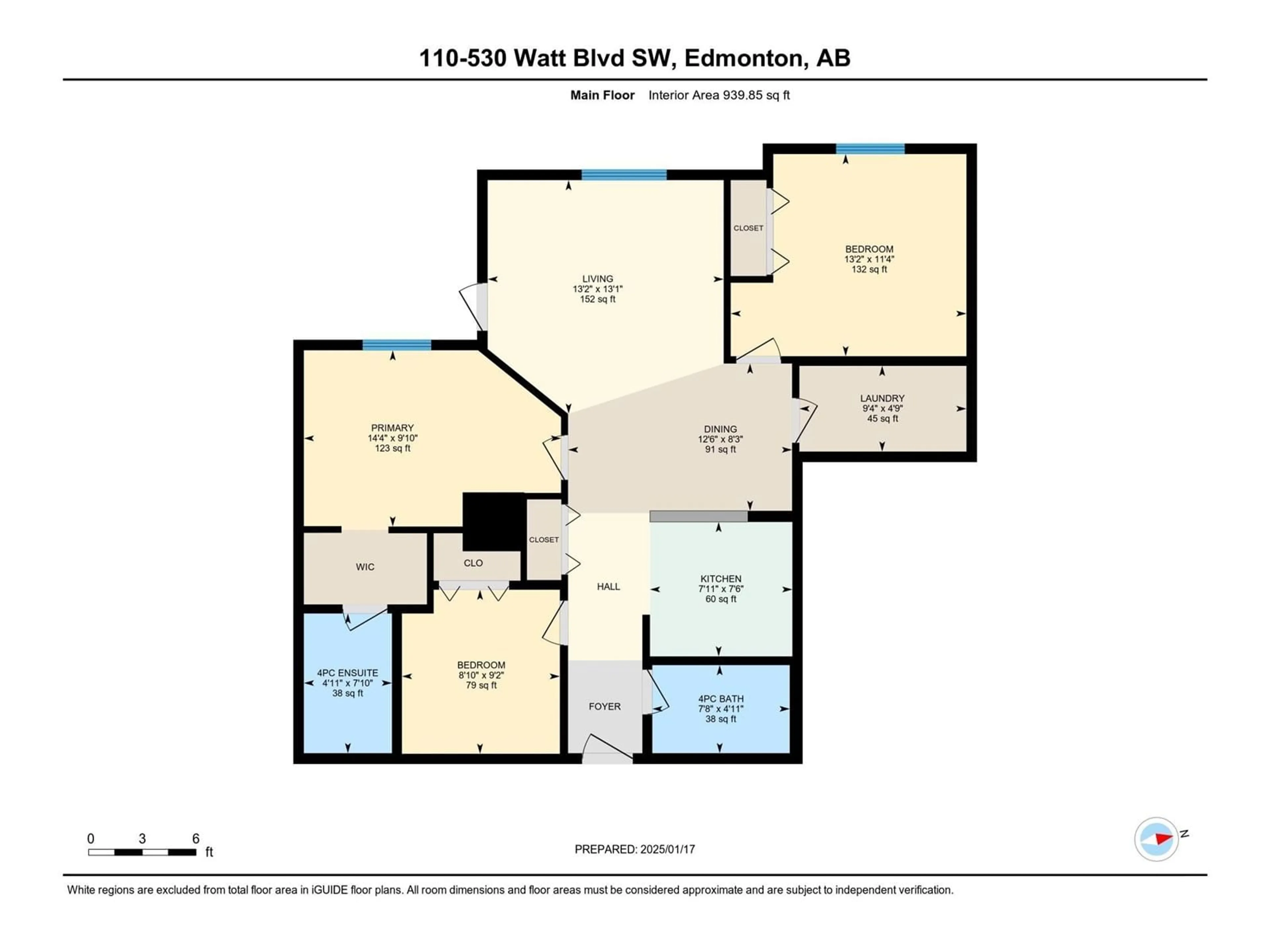 Floor plan for #110 530 WATT BV SW, Edmonton Alberta T6X1P7