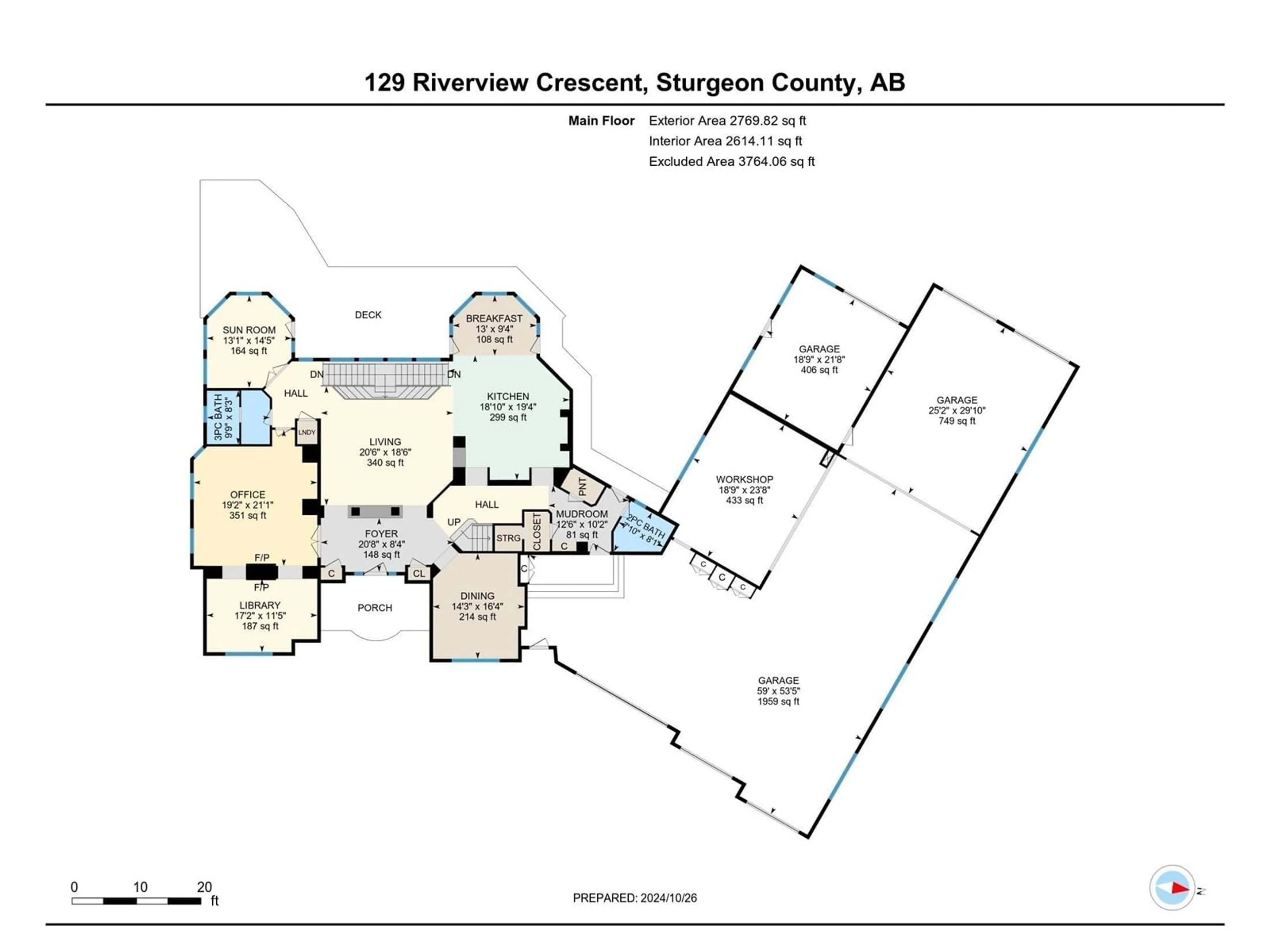 Floor plan for 129 RIVERVIEW CR, Rural Sturgeon County Alberta T8T0B9