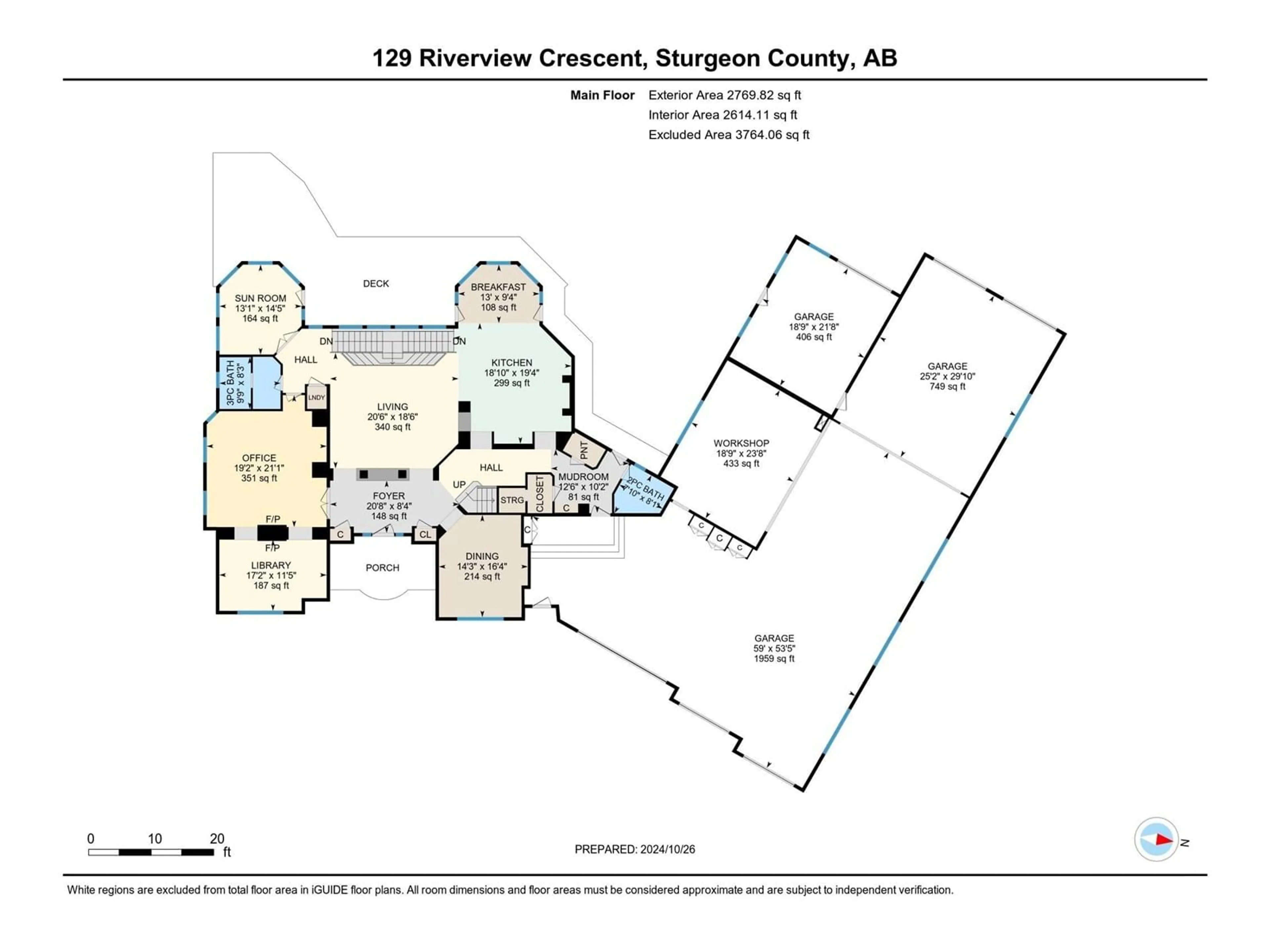 Floor plan for 129 Riverview CR, Rural Sturgeon County Alberta T8T0B9