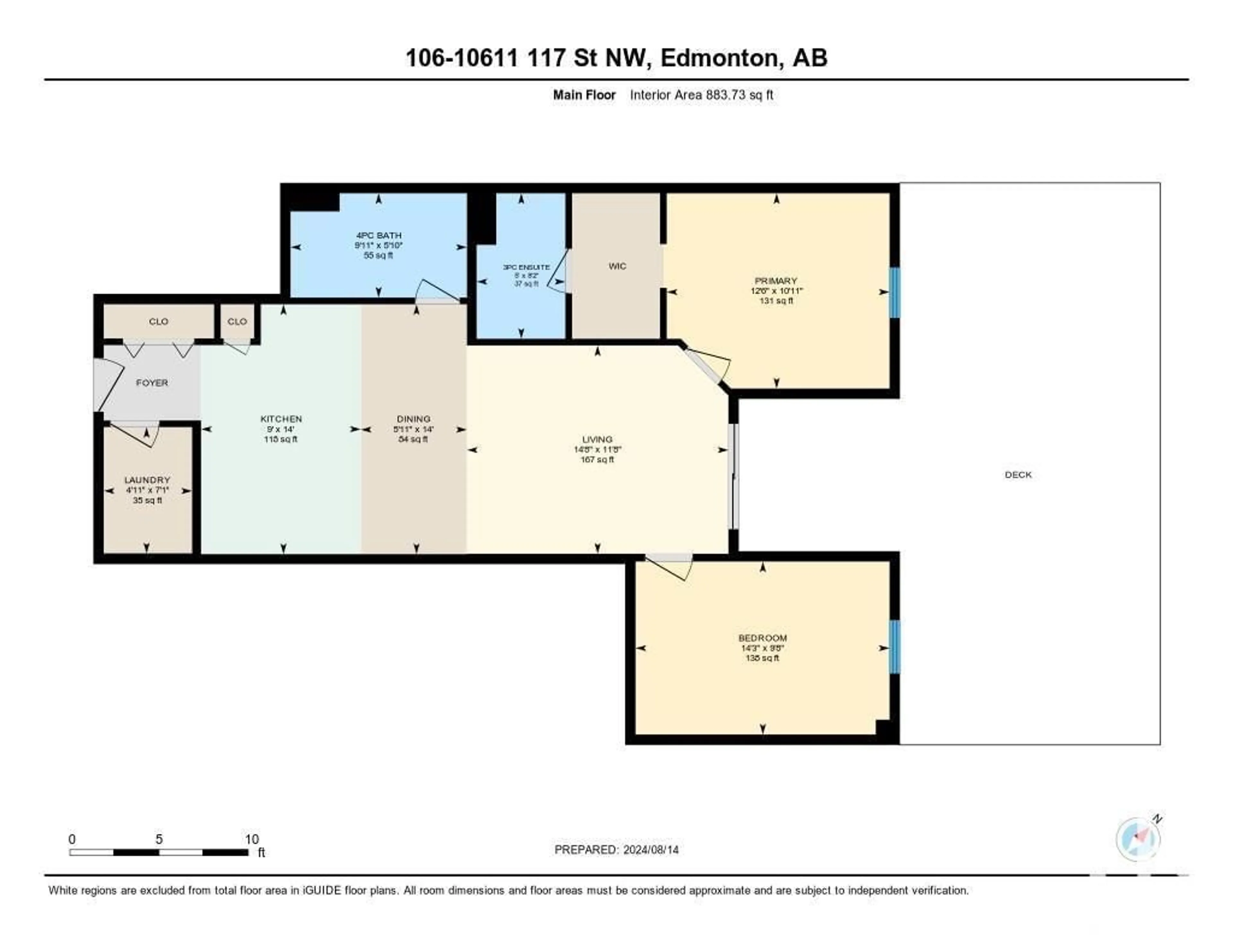 Floor plan for #106 - 10611 117 ST, Edmonton Alberta T5H0G6