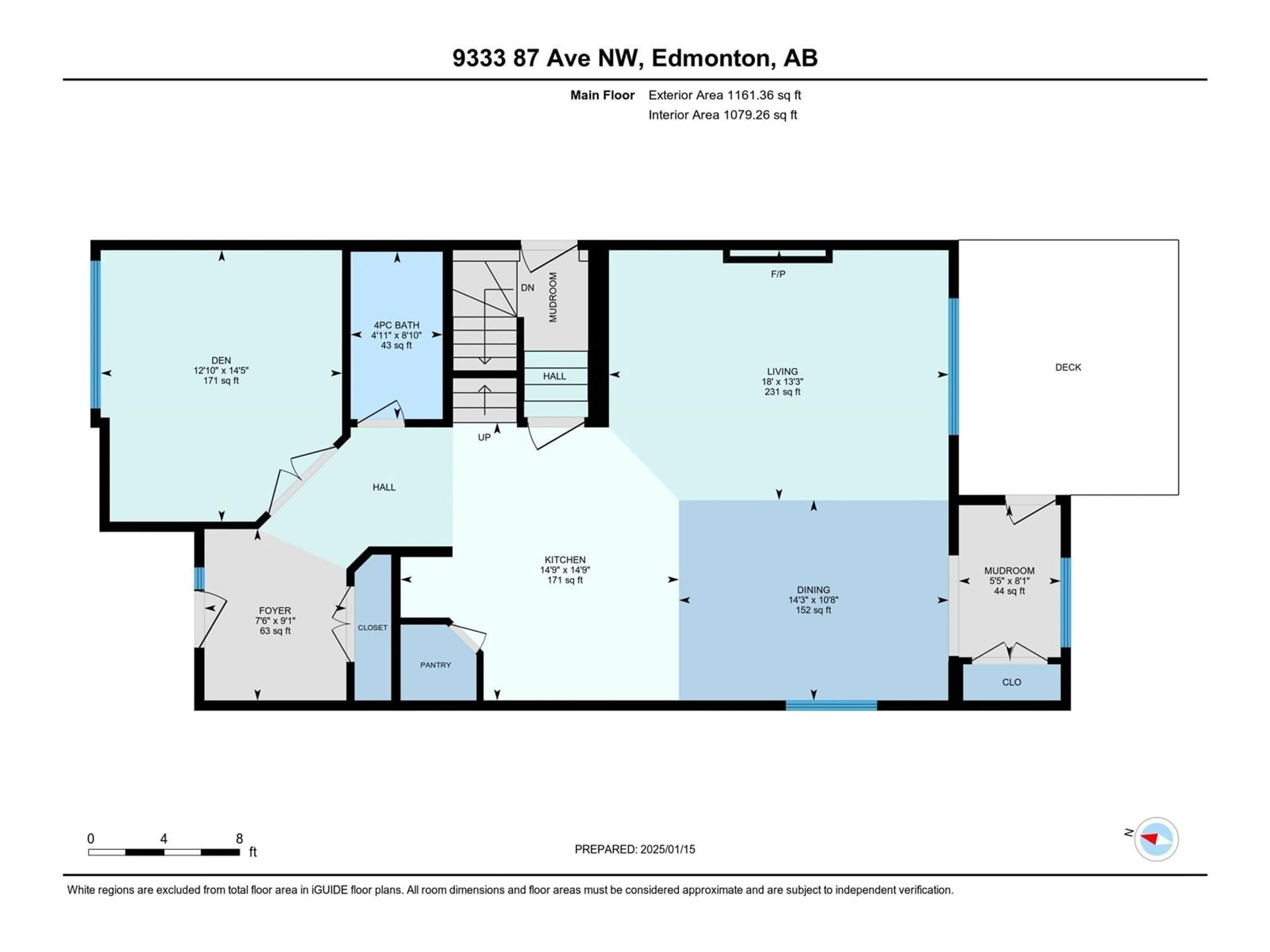 Floor plan for 9333 87 AV NW, Edmonton Alberta T6C1K3