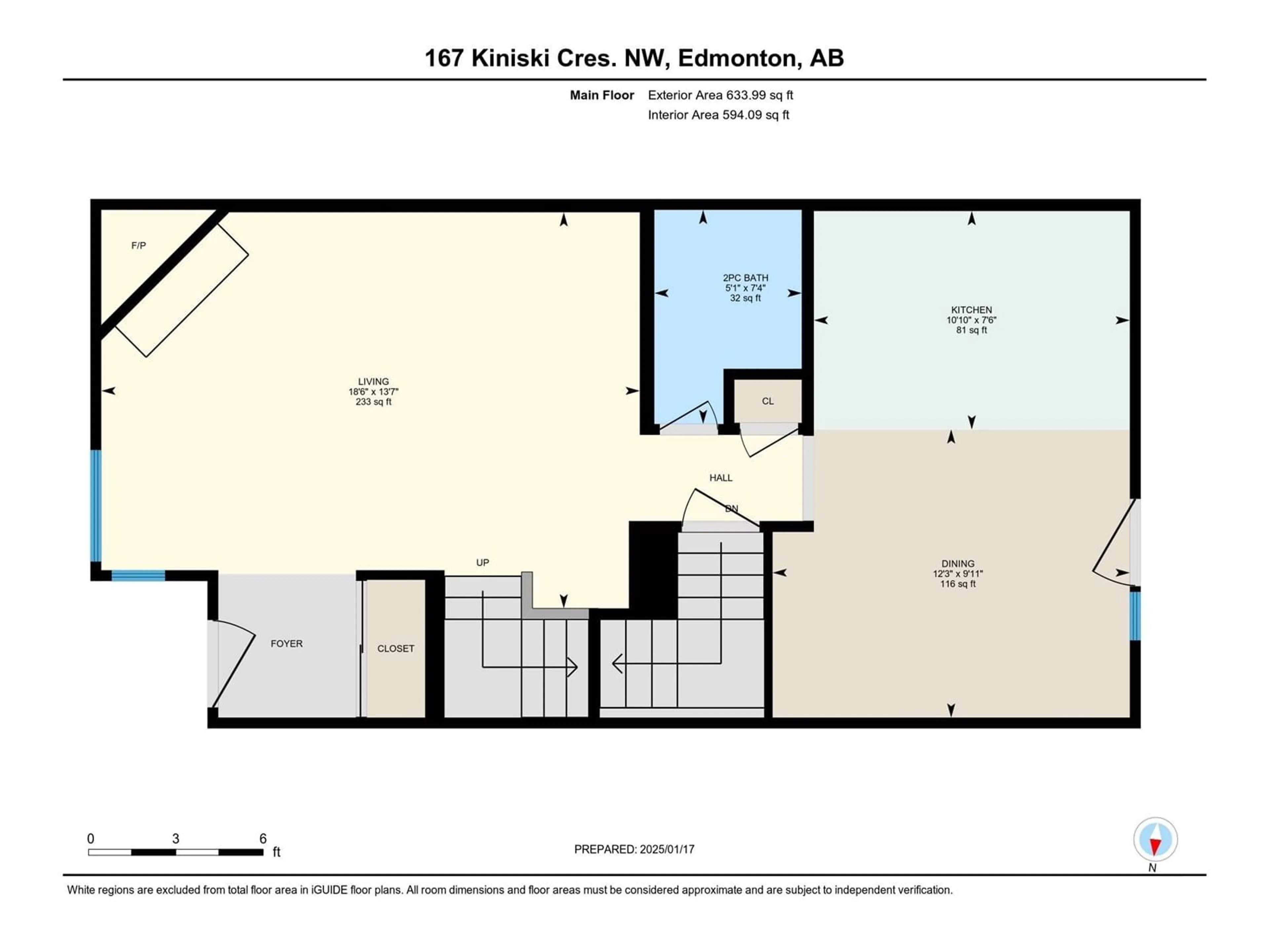 Floor plan for 167 KINISKI CR NW, Edmonton Alberta T6L5E2