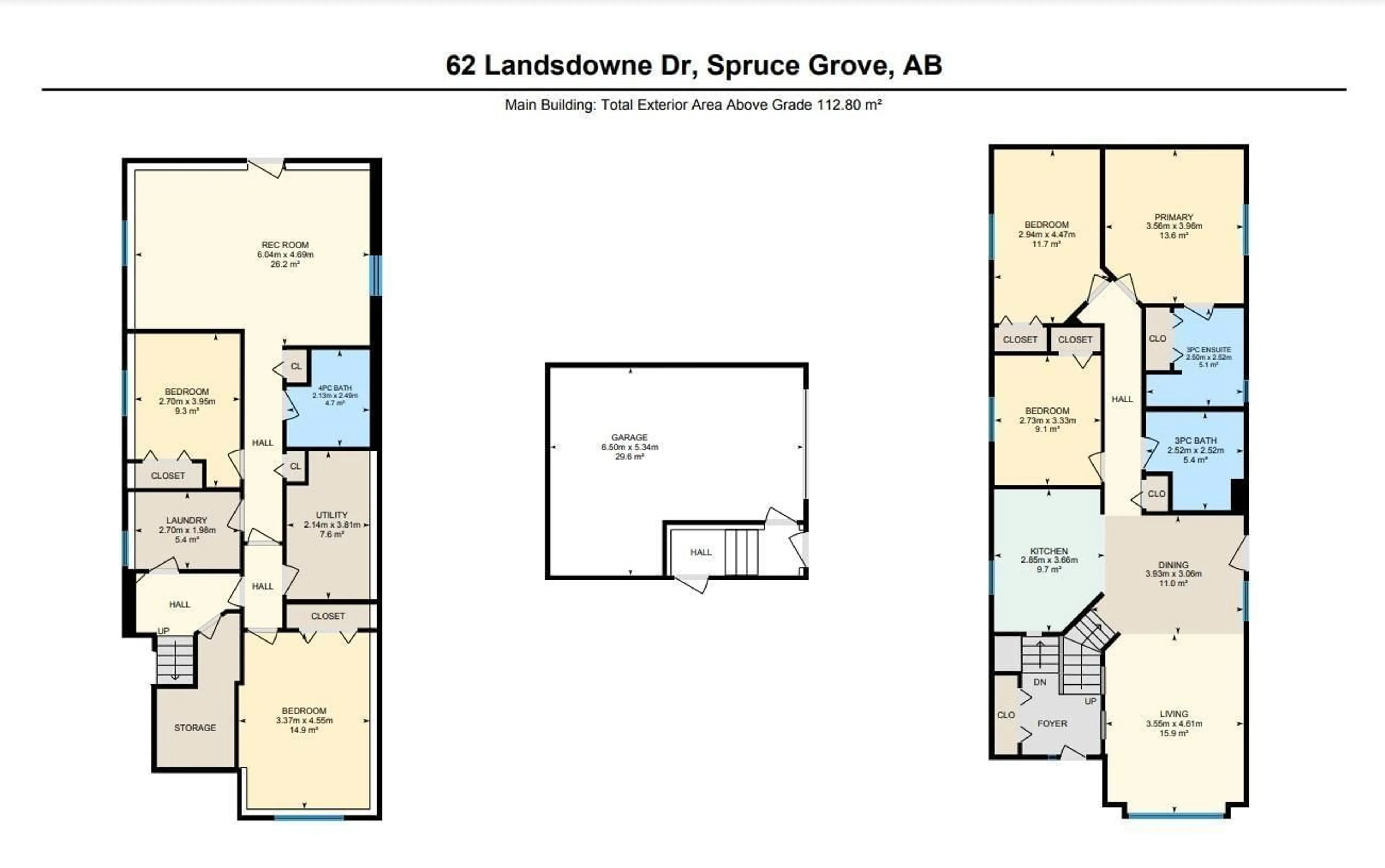 Floor plan for 62 LANDSDOWNE DR, Spruce Grove Alberta T7X3Z7