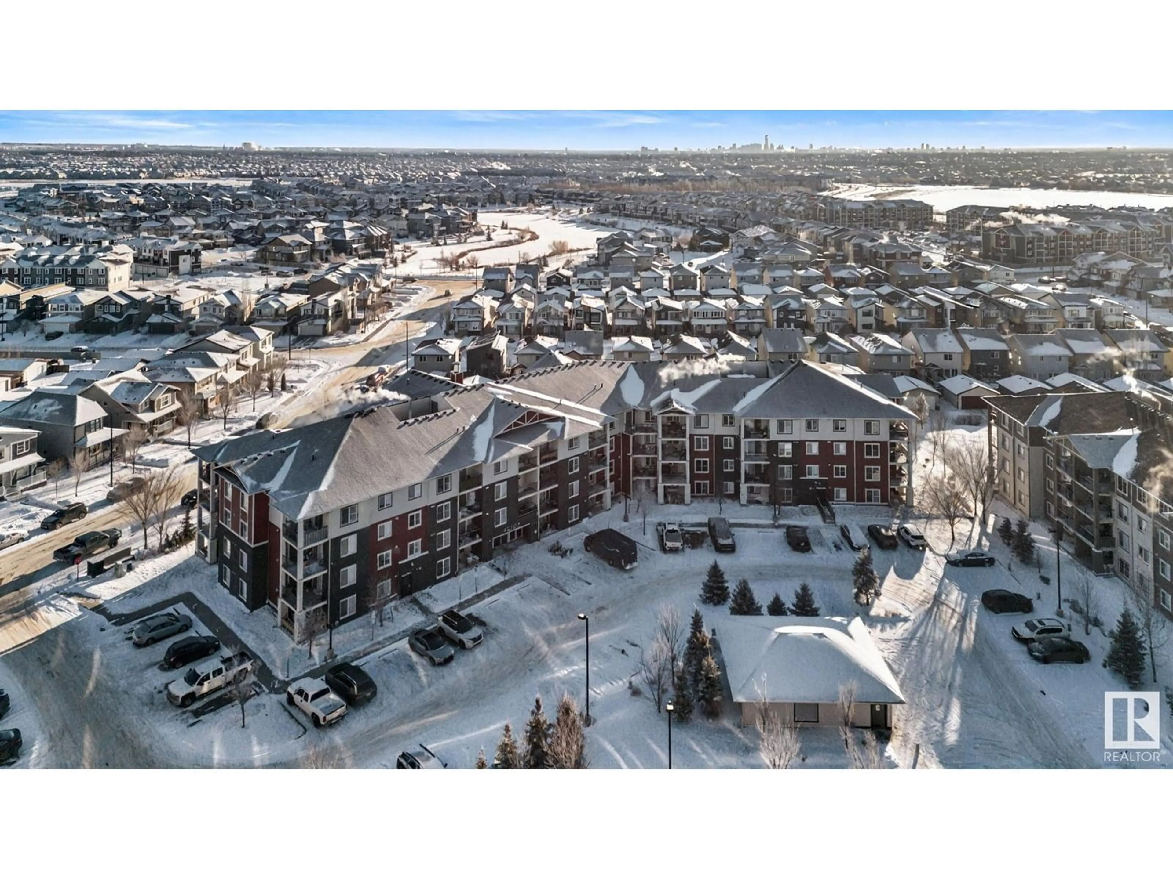 A pic from outside/outdoor area/front of a property/back of a property/a pic from drone, building for #415 18122 77 ST NW NW, Edmonton Alberta T5Z0N7