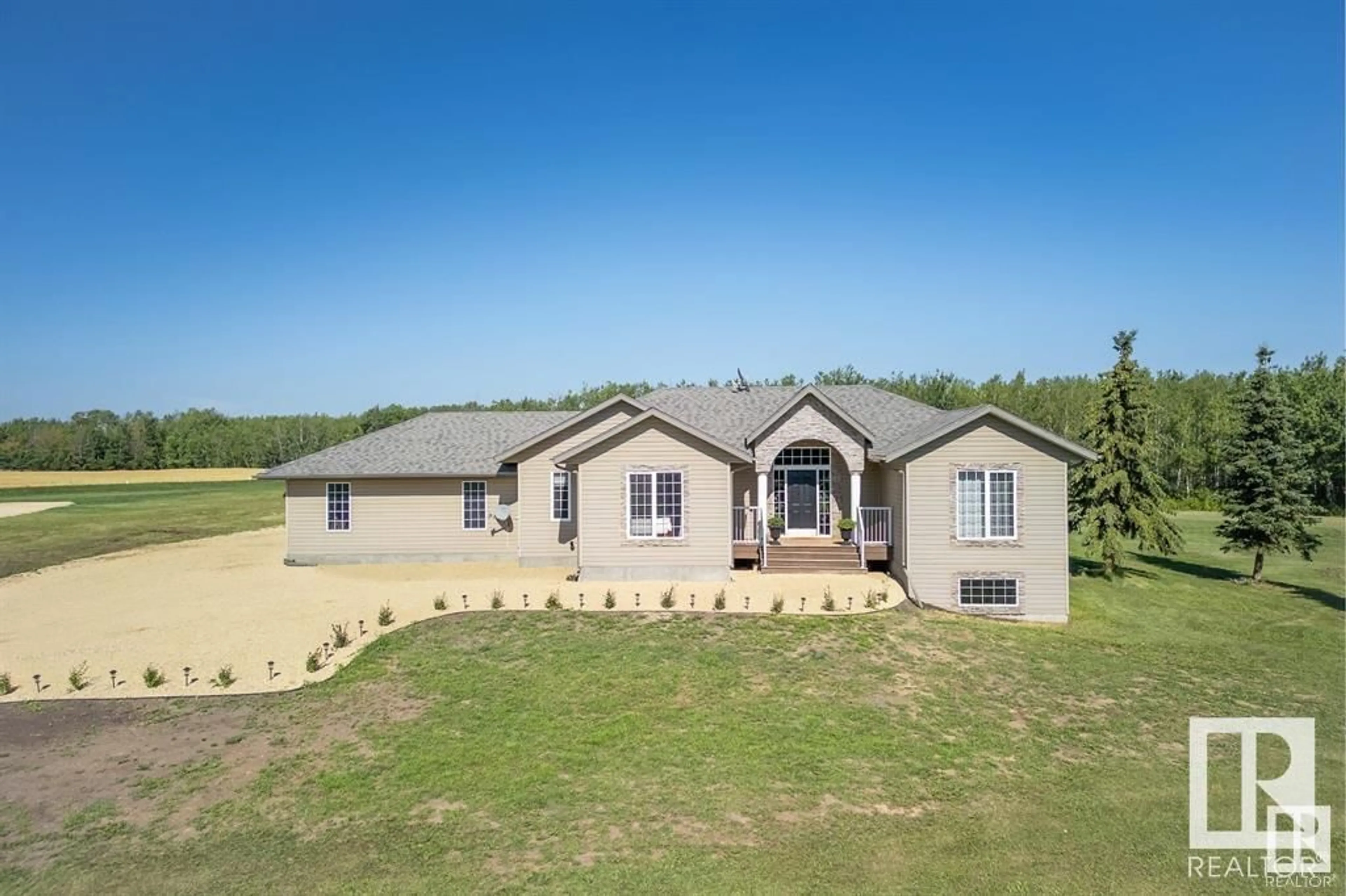 A pic from outside/outdoor area/front of a property/back of a property/a pic from drone, building for 54 20508 Township Road 502, Rural Beaver County Alberta T0B4J2