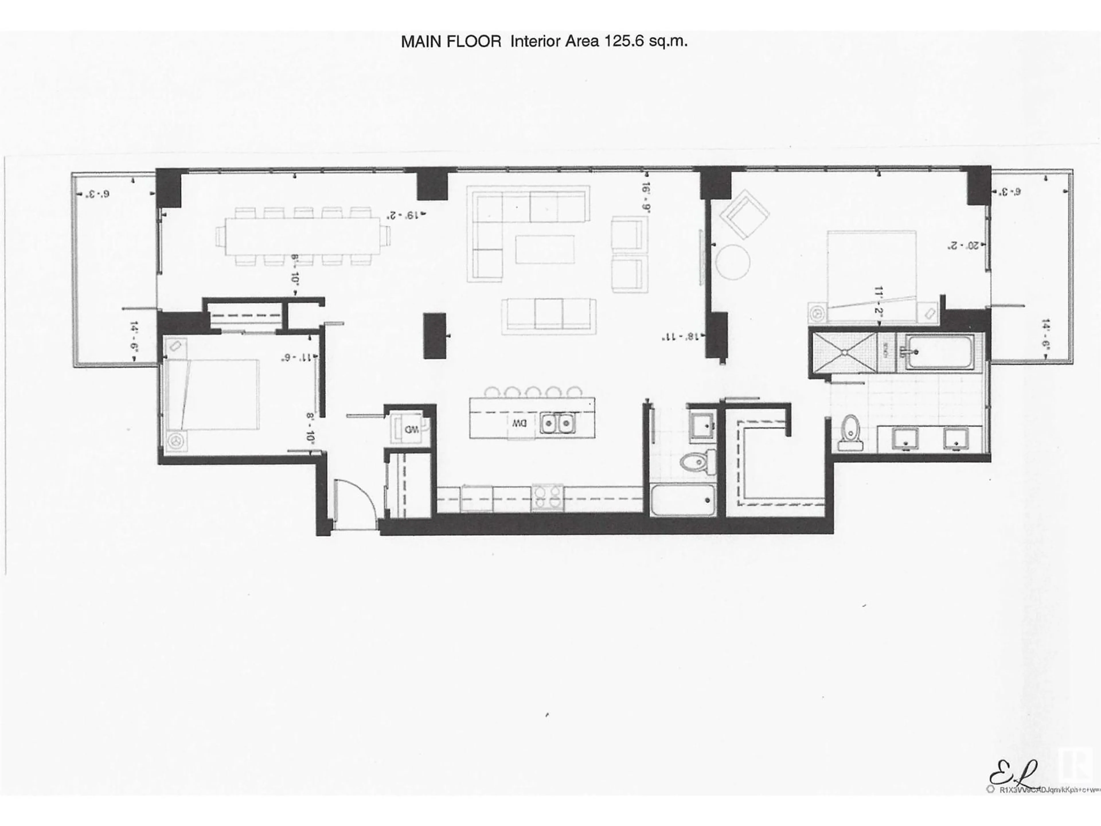 Floor plan for #700 10180 103 ST NW, Edmonton Alberta T5J0L1