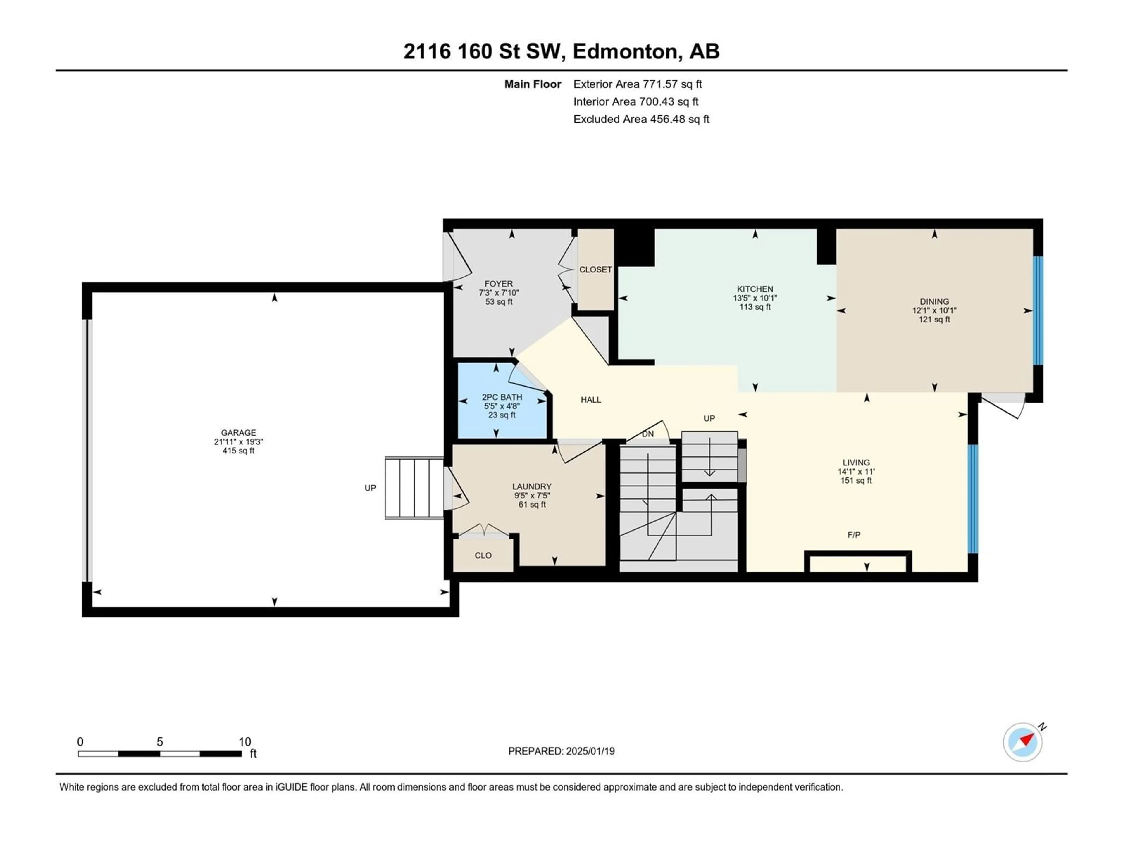 Floor plan for 2116 160 ST SW, Edmonton Alberta T6W4E5