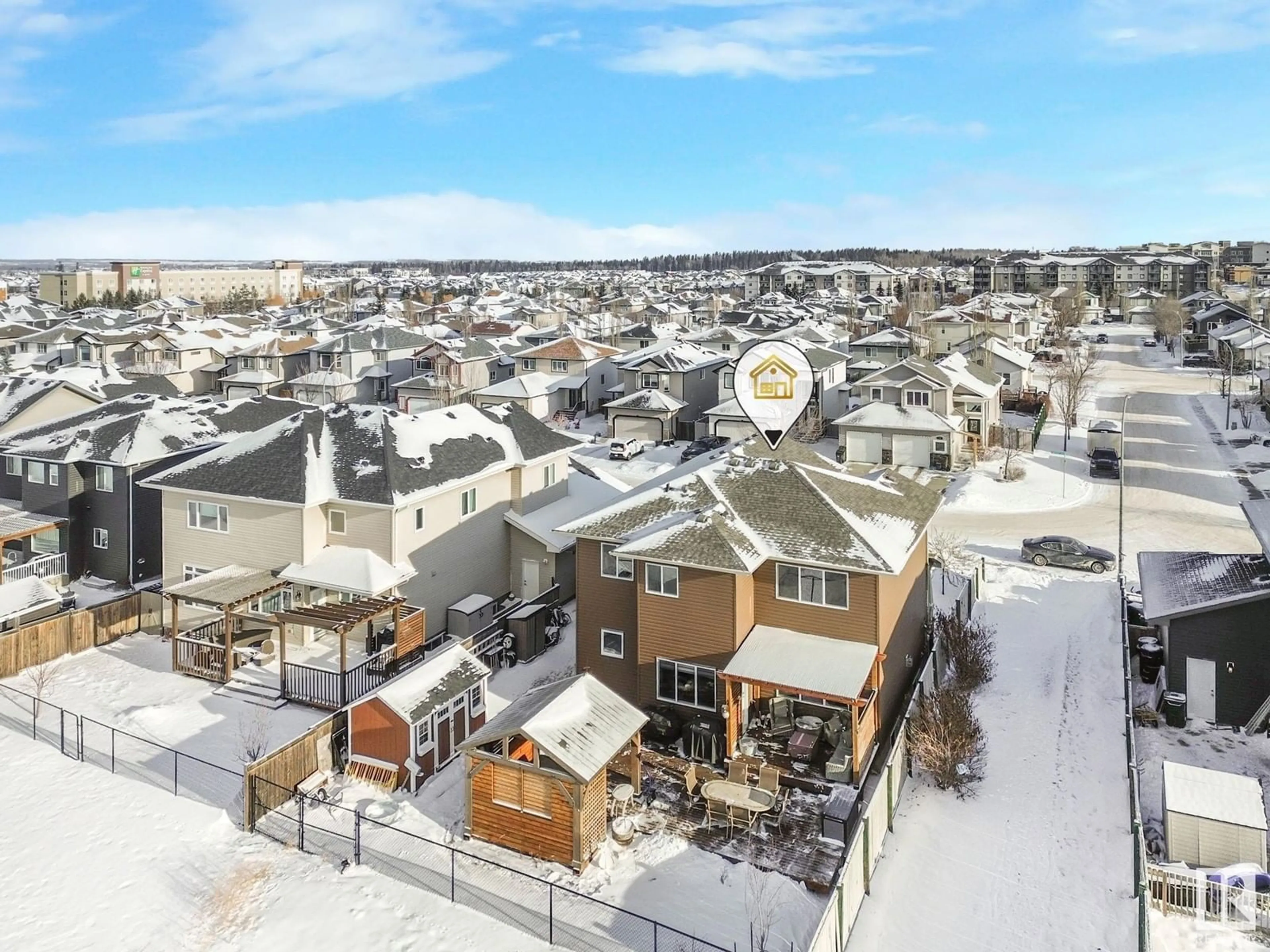 A pic from outside/outdoor area/front of a property/back of a property/a pic from drone, street for 99 LAMPLIGHT DR, Spruce Grove Alberta T7X0G8