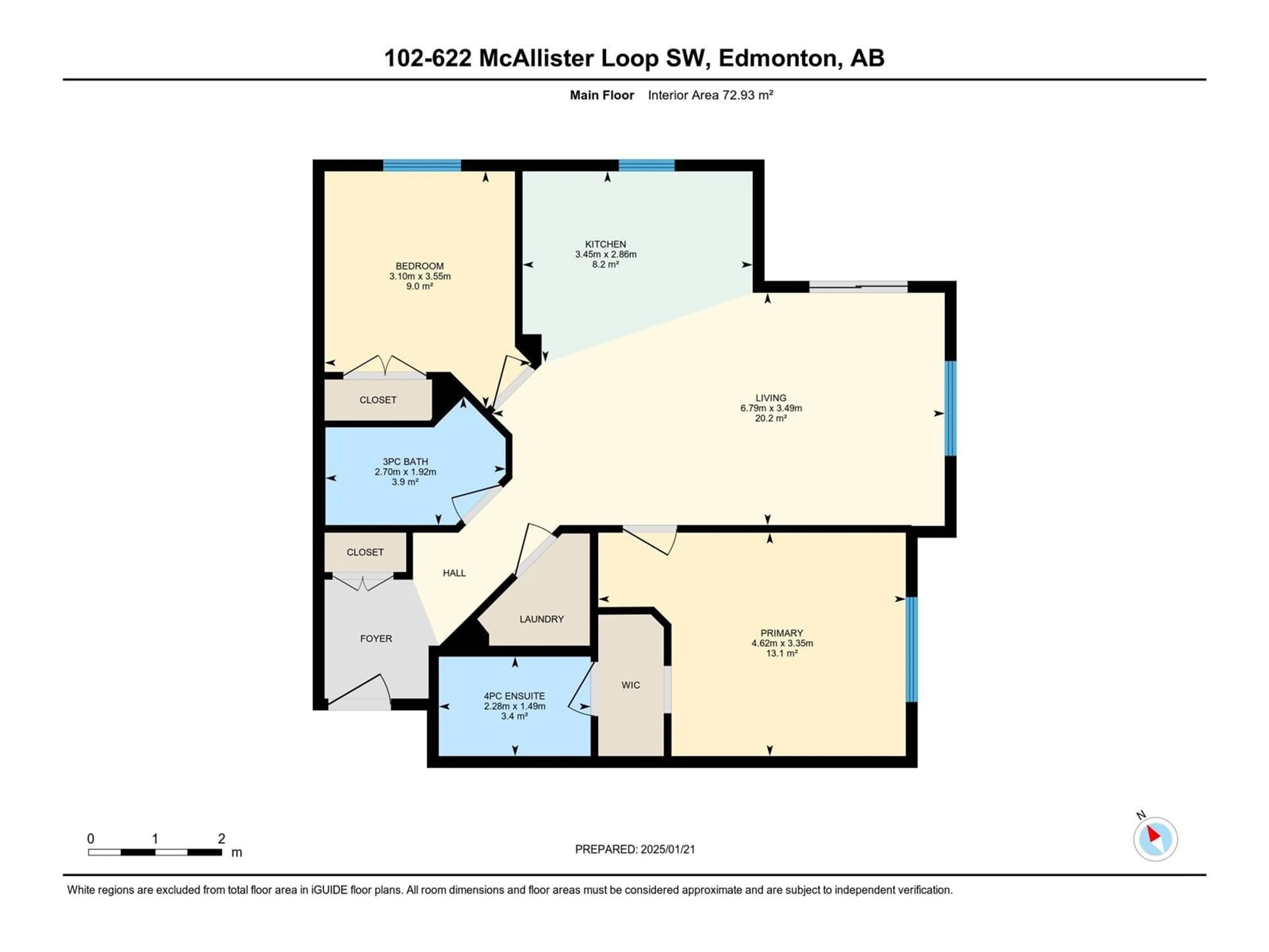 Floor plan for #102 622 MCALLISTER LO SW, Edmonton Alberta T6W1N2