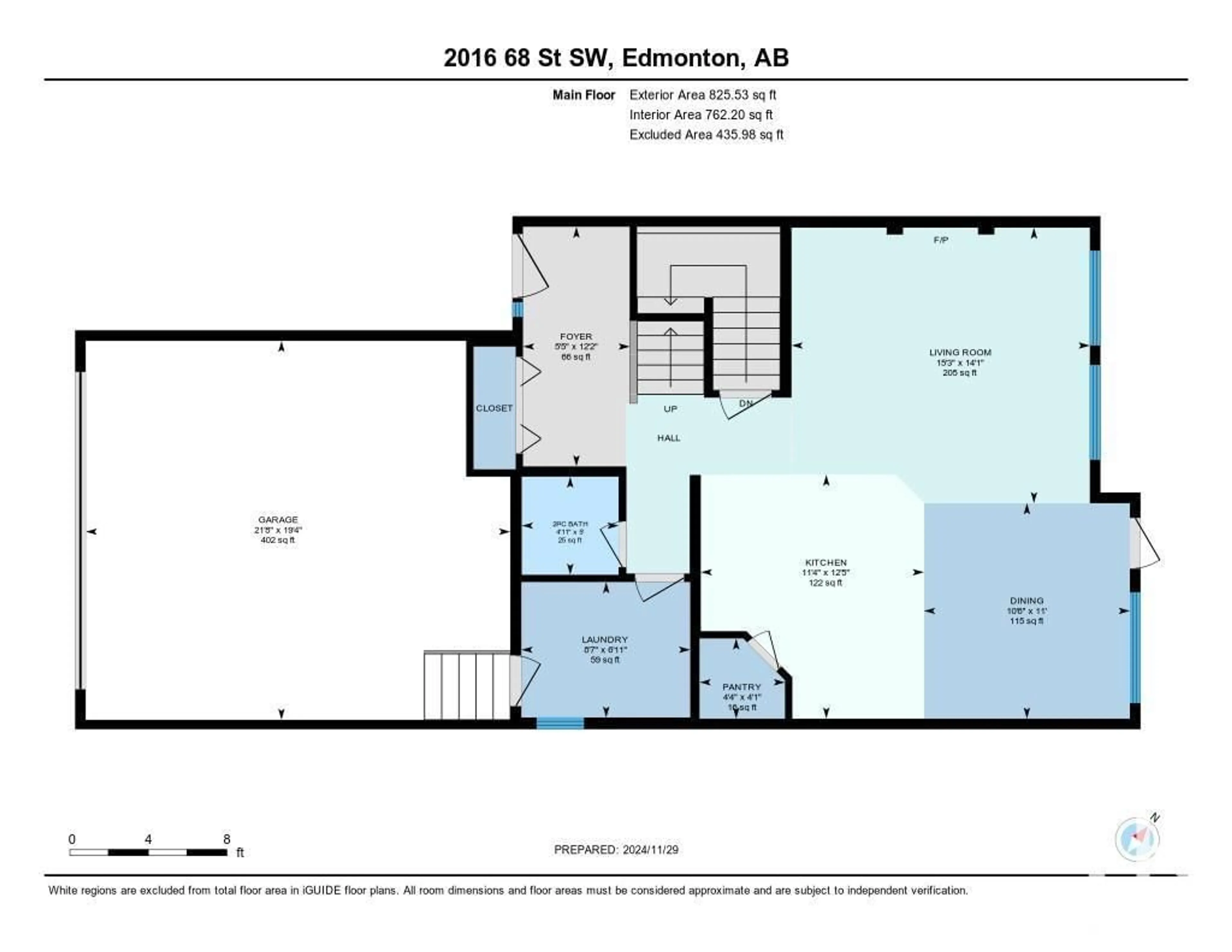 Floor plan for 2016 68 ST SW SW, Edmonton Alberta T6X0M2