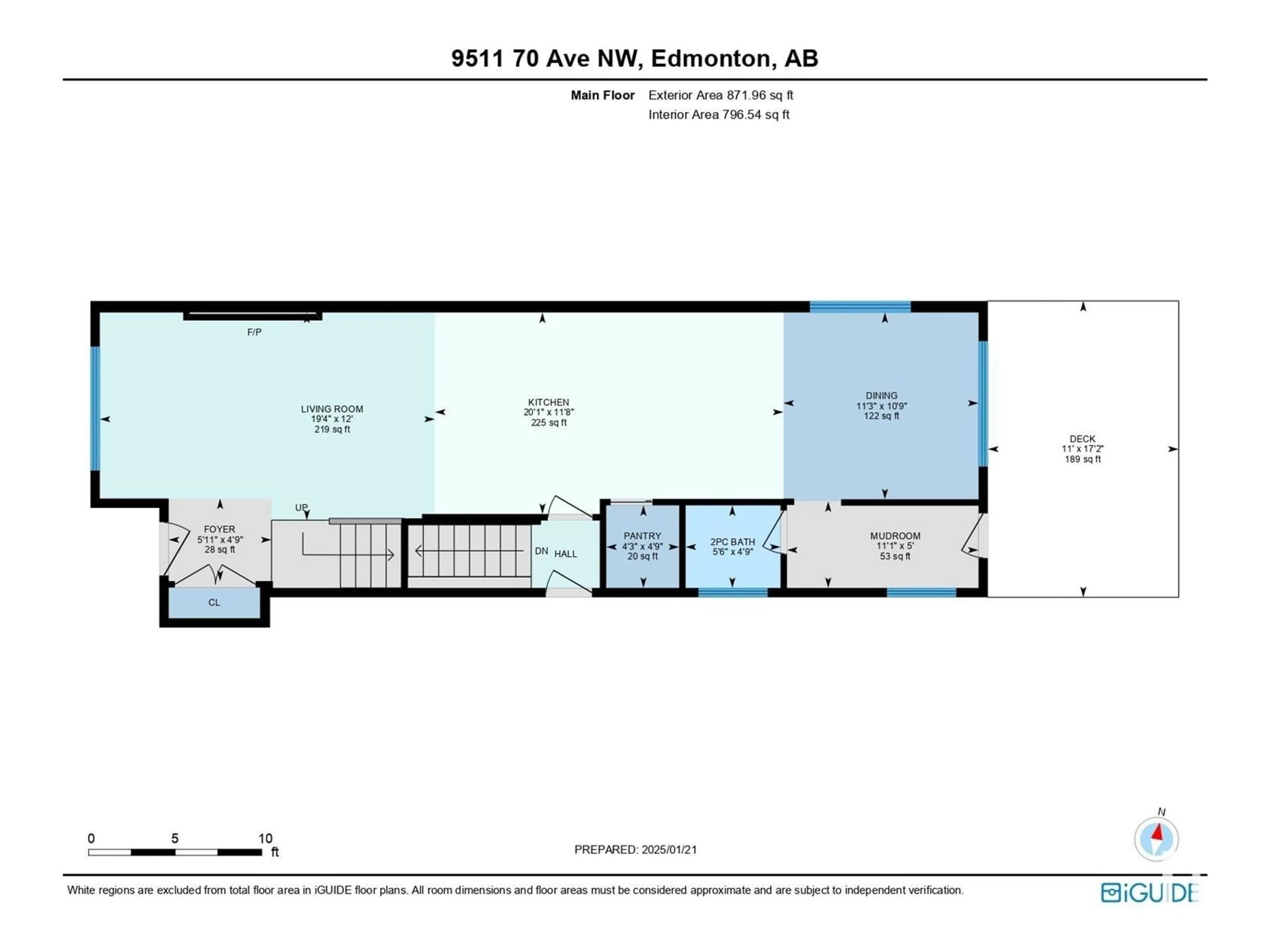 Floor plan for 9511 70 AV NW, Edmonton Alberta T6E0T9