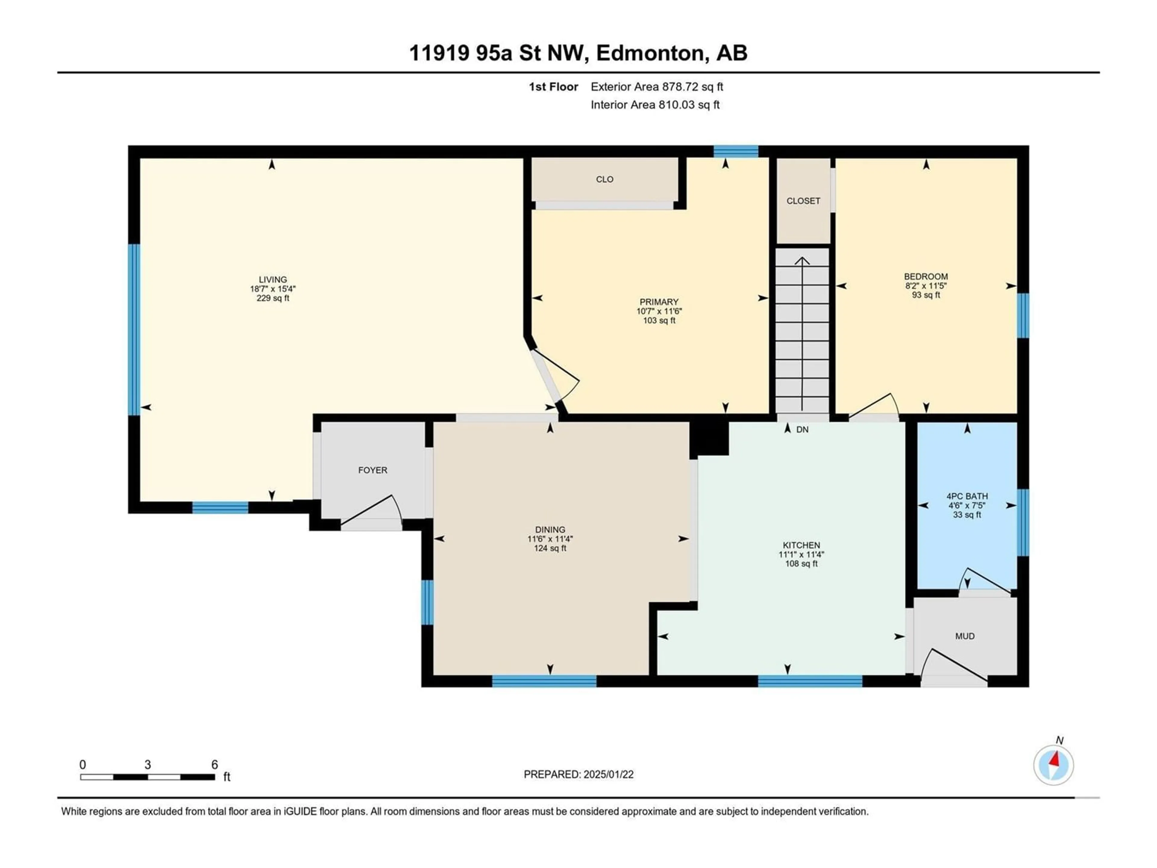 Floor plan for 11919 95A ST NW, Edmonton Alberta T5G1R4