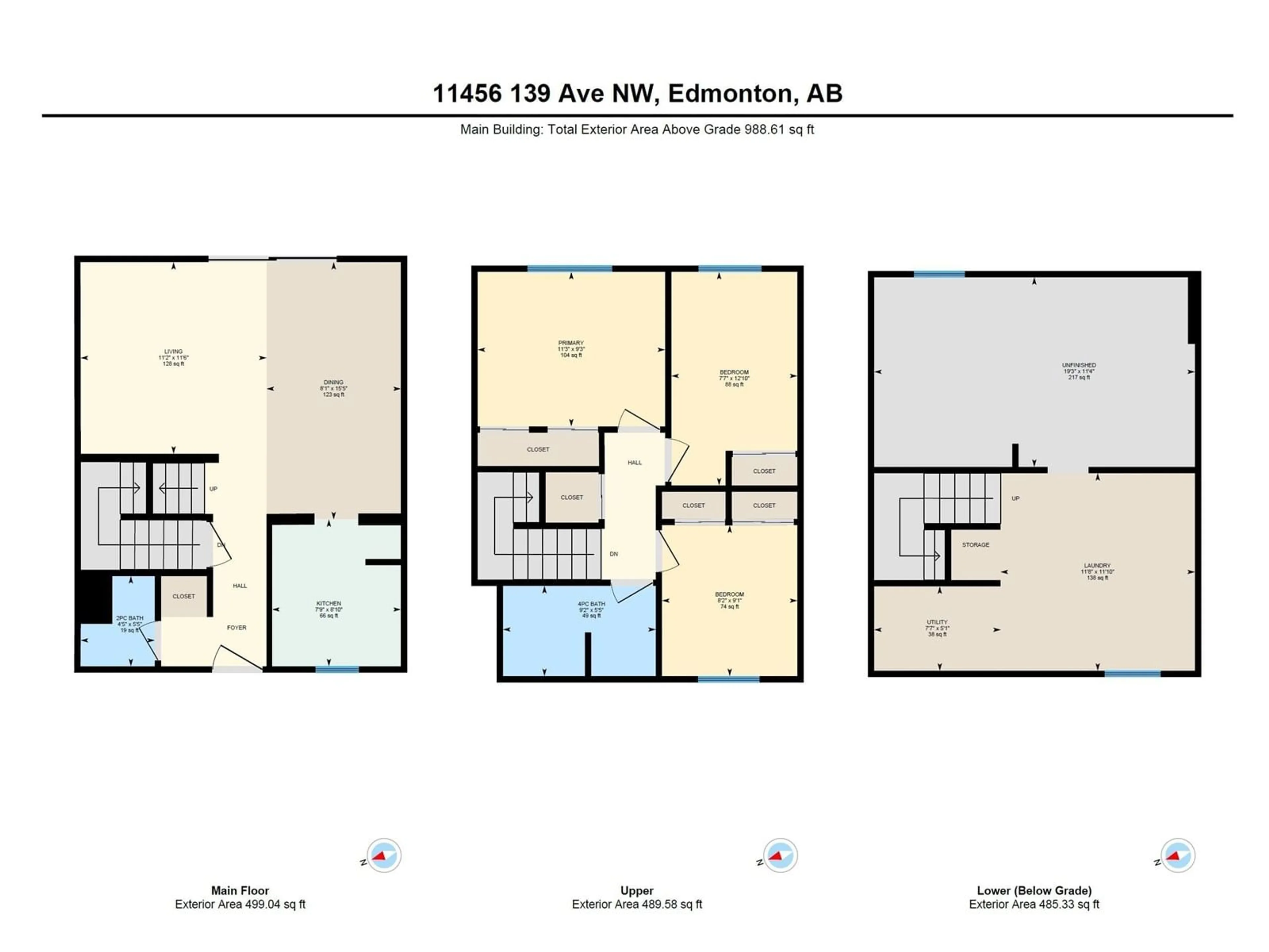 Floor plan for 11456 139 AV NW, Edmonton Alberta T5X3L4