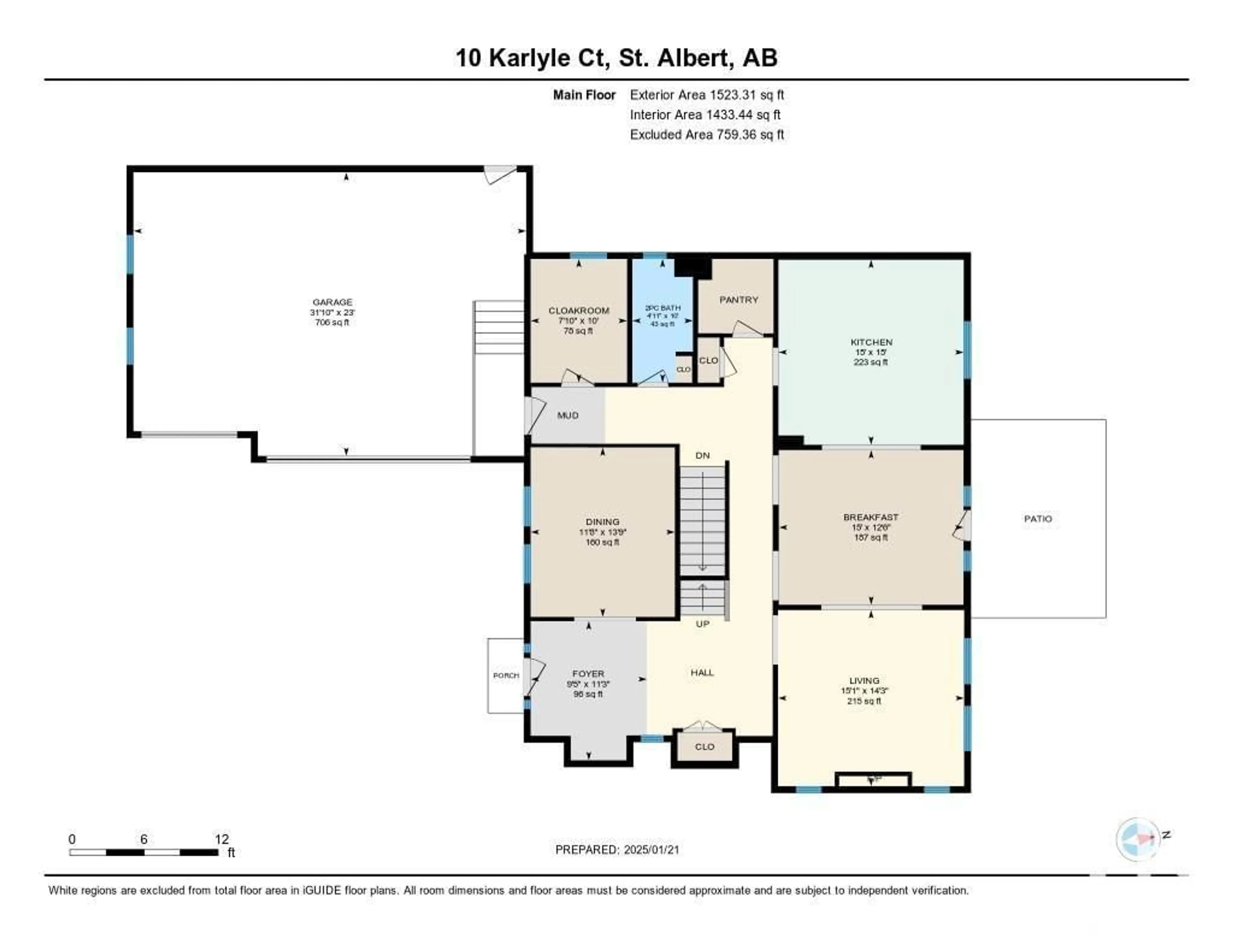 Floor plan for 10 KARLYLE CO, St. Albert Alberta T8N6Z7