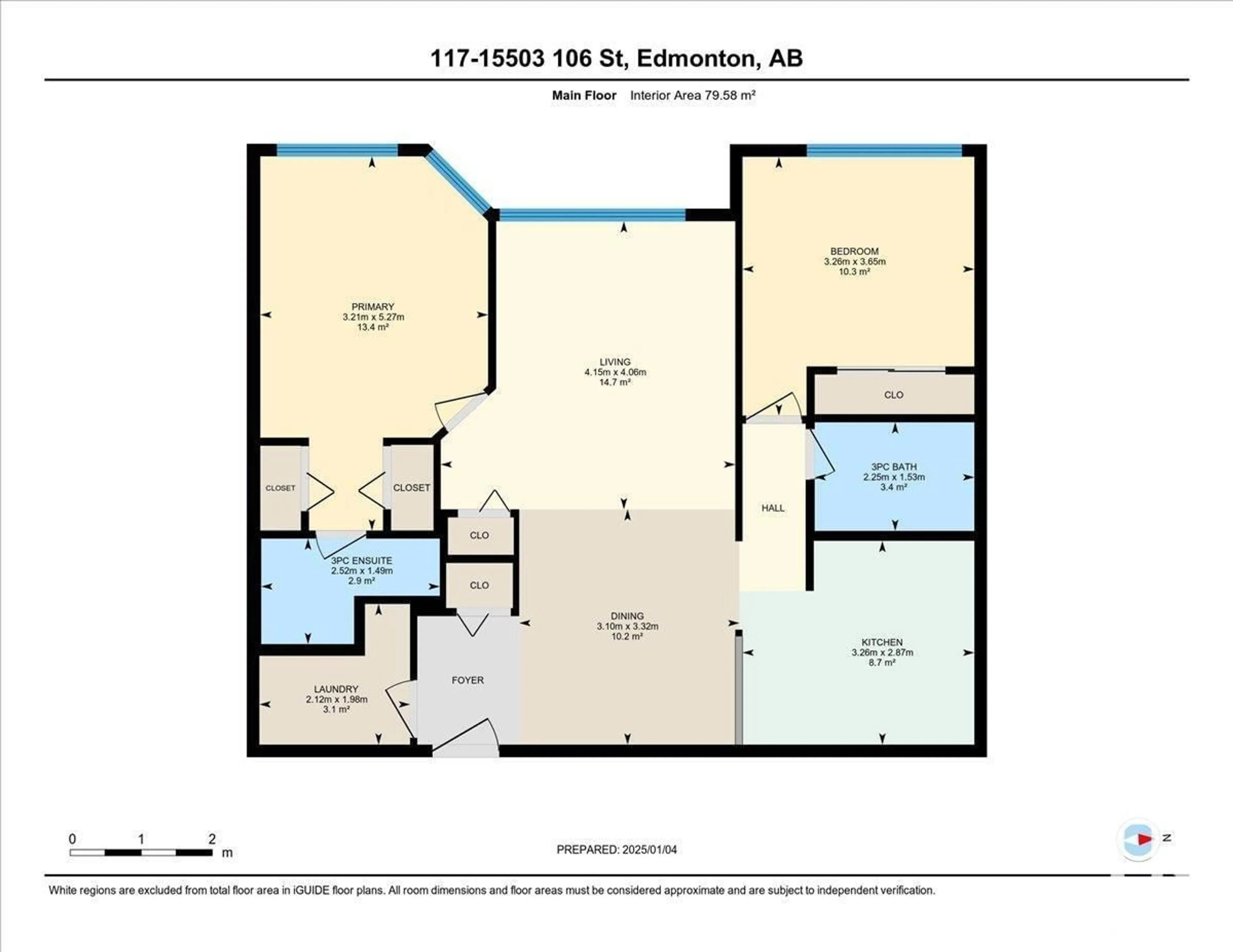 Floor plan for #117 15503 106 ST NW, Edmonton Alberta T5X5W7