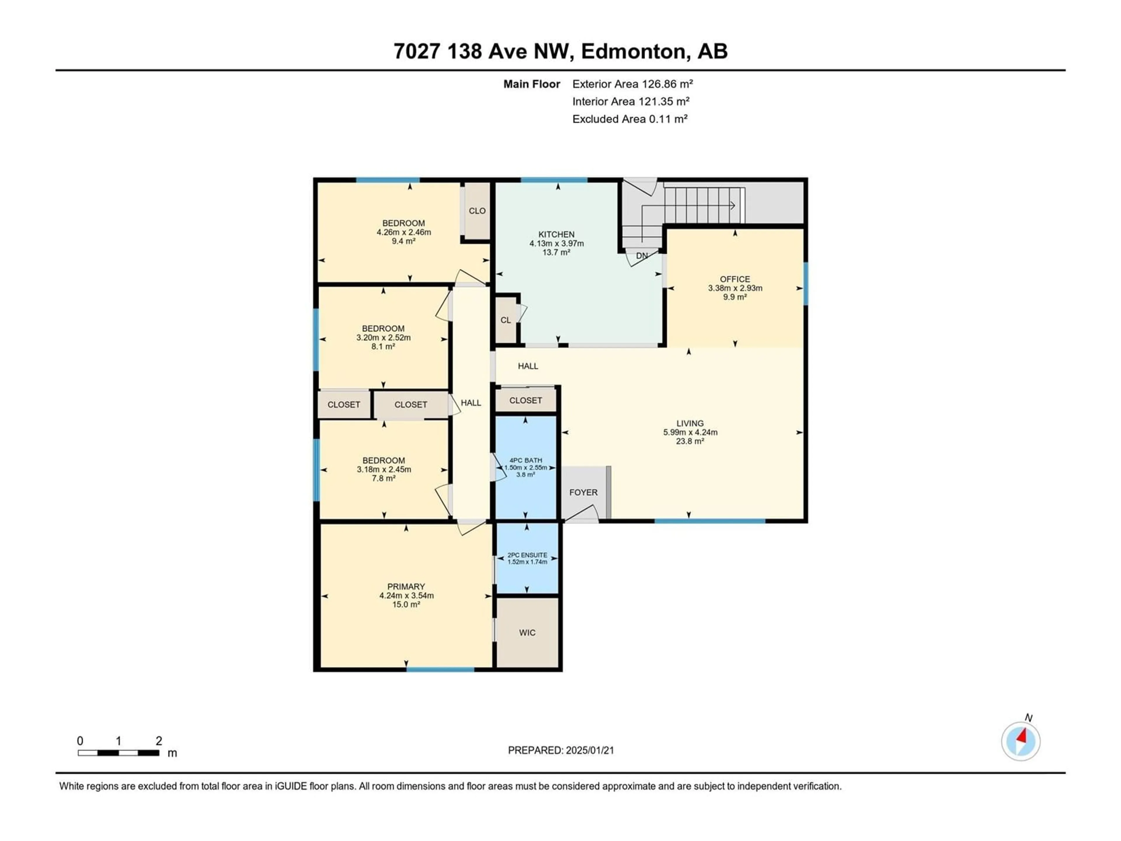 Floor plan for 7027 138 AV NW, Edmonton Alberta T5C2L9