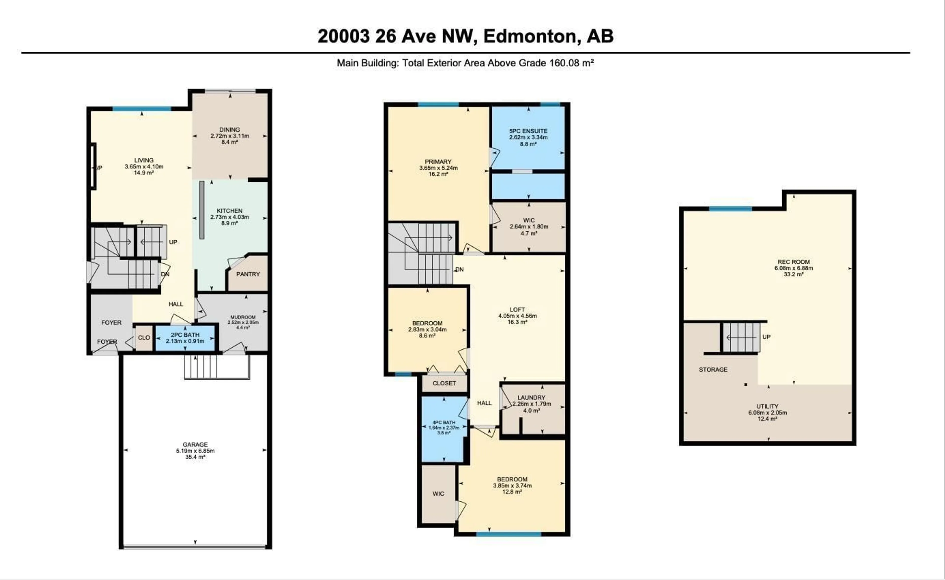 Floor plan for 20003 26 AV NW, Edmonton Alberta T6M1K3