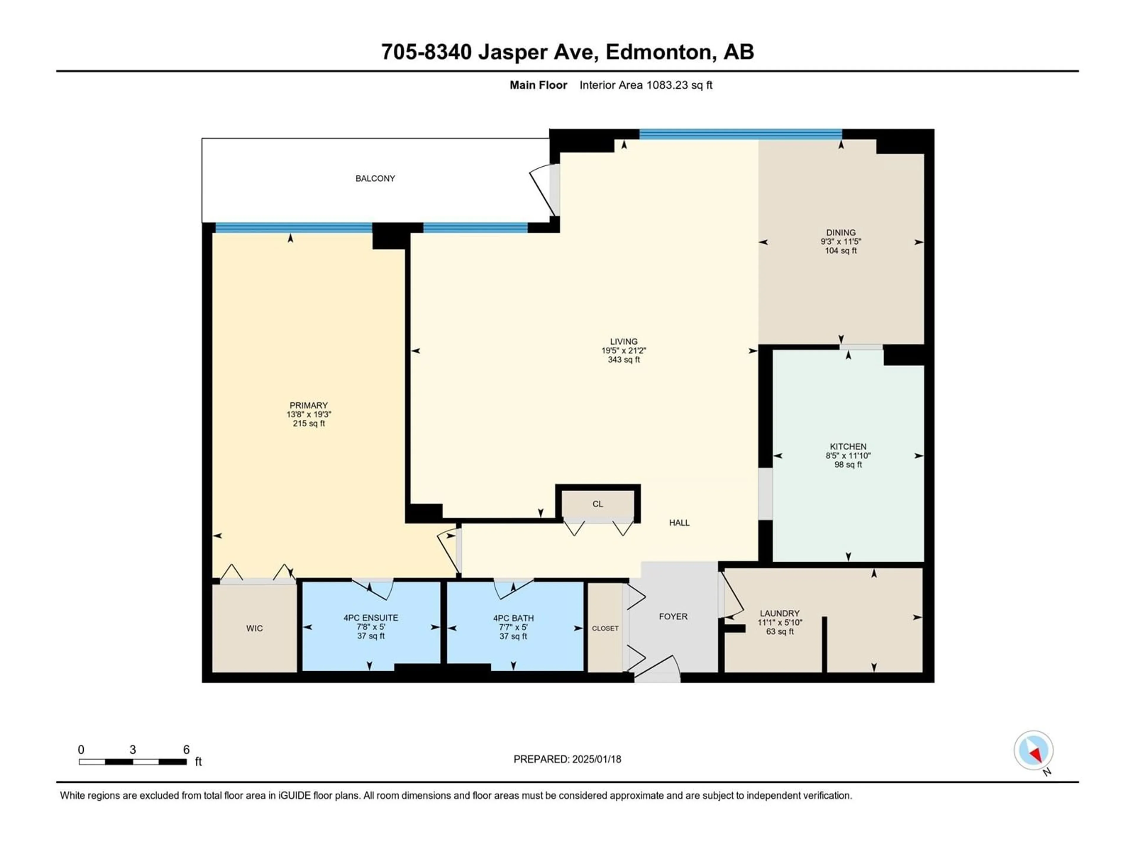 Floor plan for #705 8340 JASPER AV NW, Edmonton Alberta T5H4C6