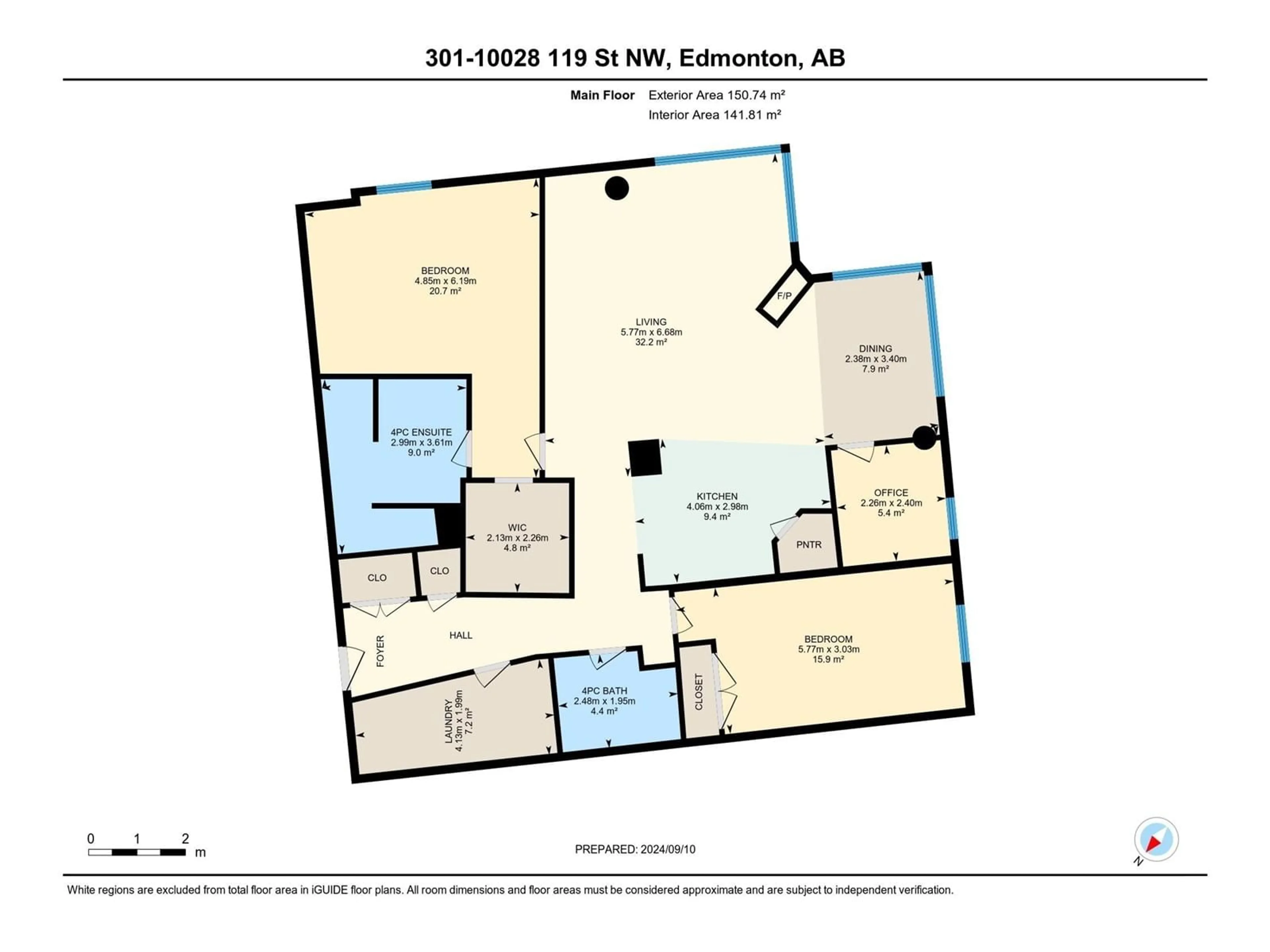 Floor plan for #301 10028 119 ST NW, Edmonton Alberta T5K1Y8