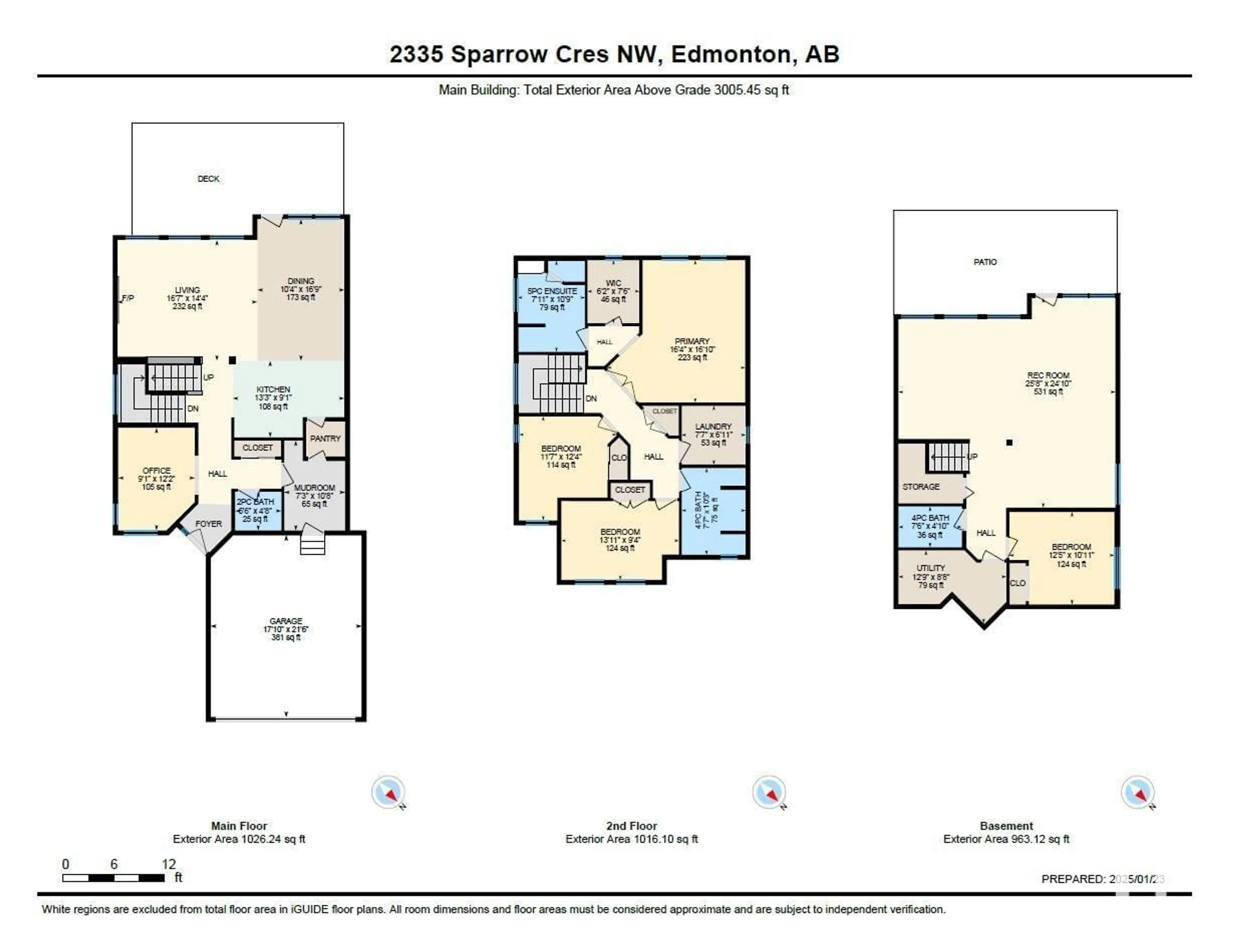 Floor plan for 2335 SPARROW CR NW, Edmonton Alberta T5S0G8