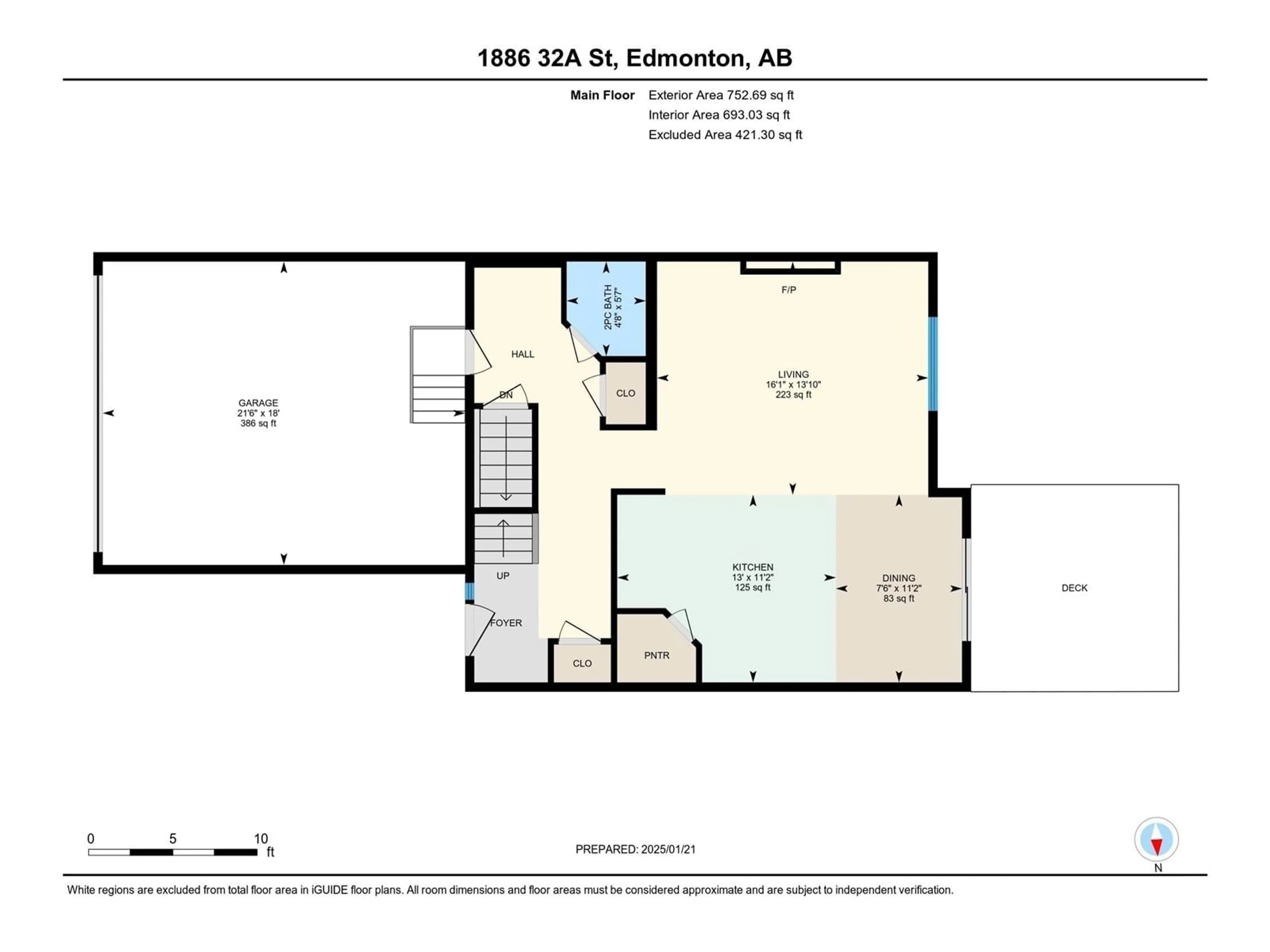 Floor plan for 1886 32a street NW, Edmonton Alberta T6T0L6