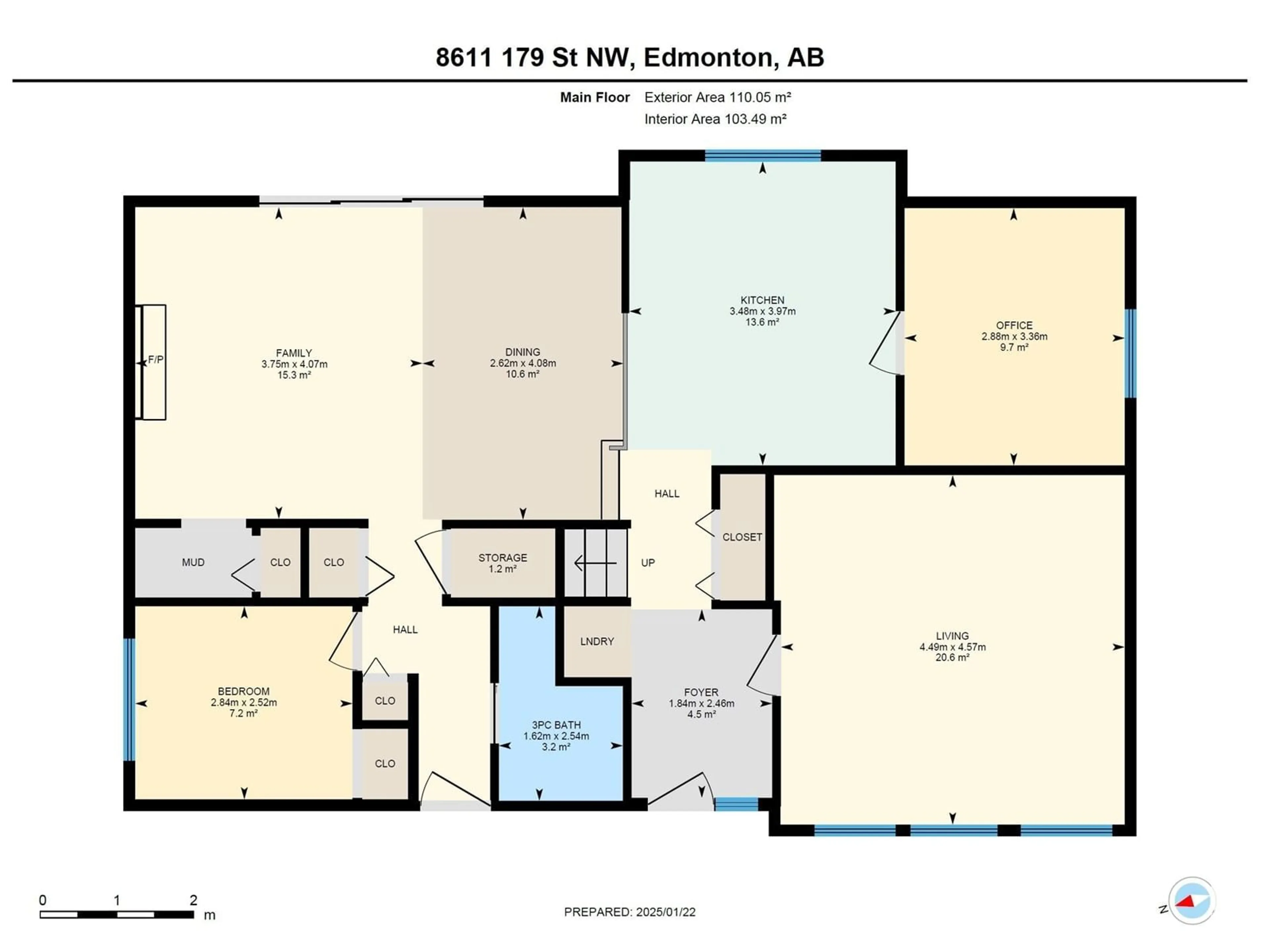 Floor plan for 8611 179 ST NW, Edmonton Alberta T5T0X2