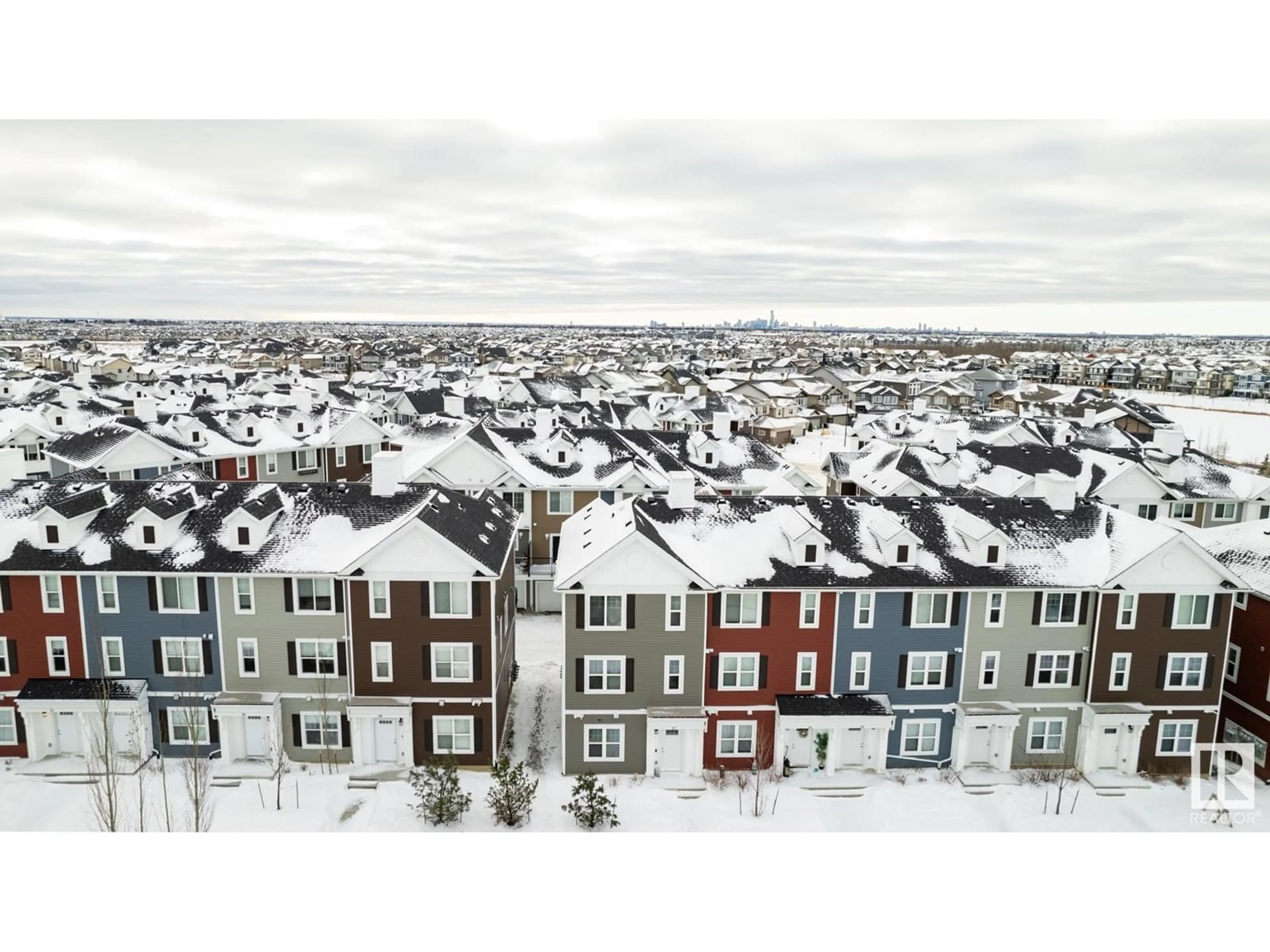 A pic from outside/outdoor area/front of a property/back of a property/a pic from drone, city buildings view from balcony for #27 903 CRYSTALLINA NERA WY NW, Edmonton Alberta T5Z0N6