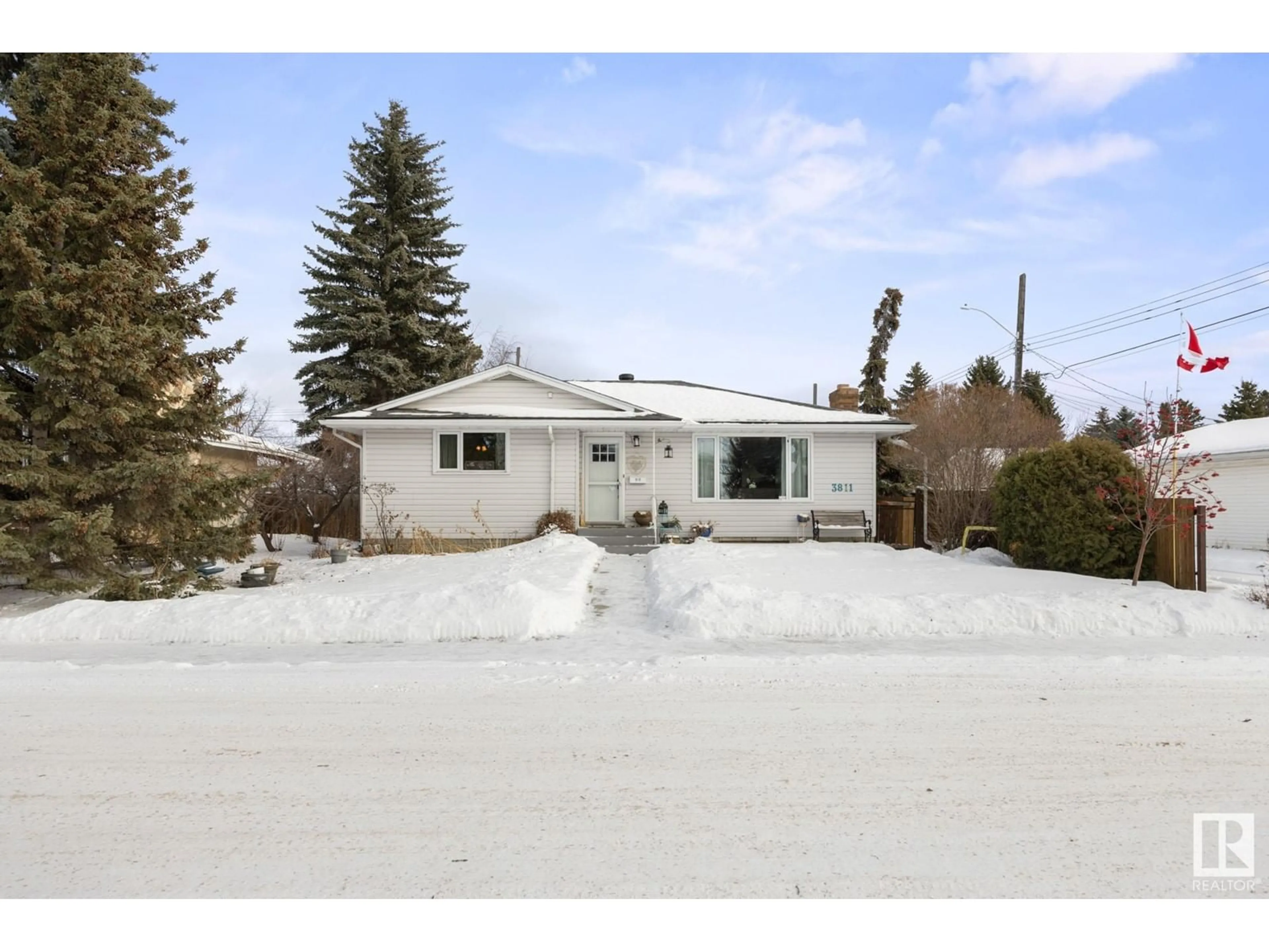 A pic from outside/outdoor area/front of a property/back of a property/a pic from drone, street for 3811 112 ST NW, Edmonton Alberta T6J1J1