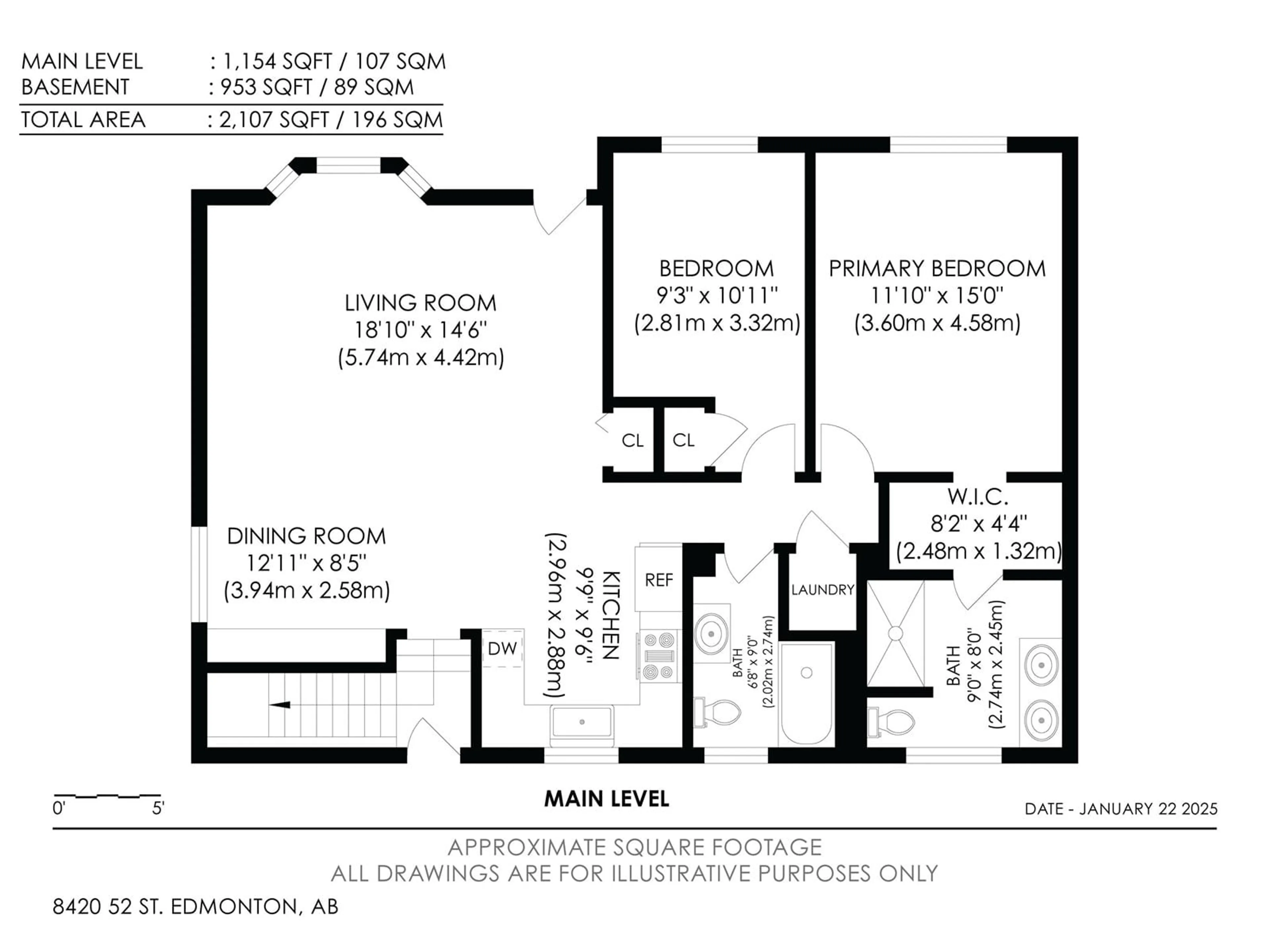 Floor plan for 8420 52 ST NW, Edmonton Alberta T6B1E9